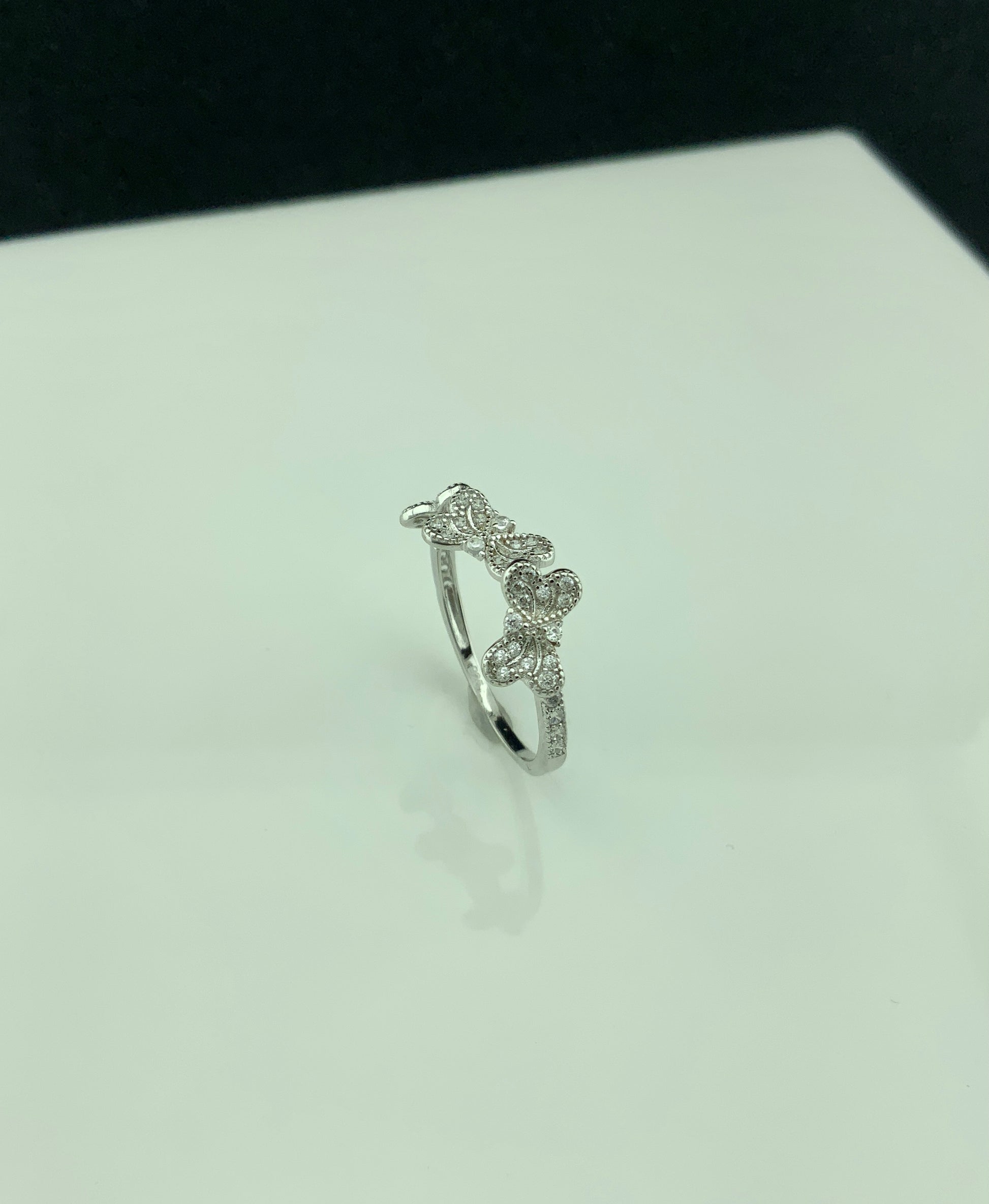 Sterling Silver CZ Stackable Butterflies Ring | SilverCloseOut