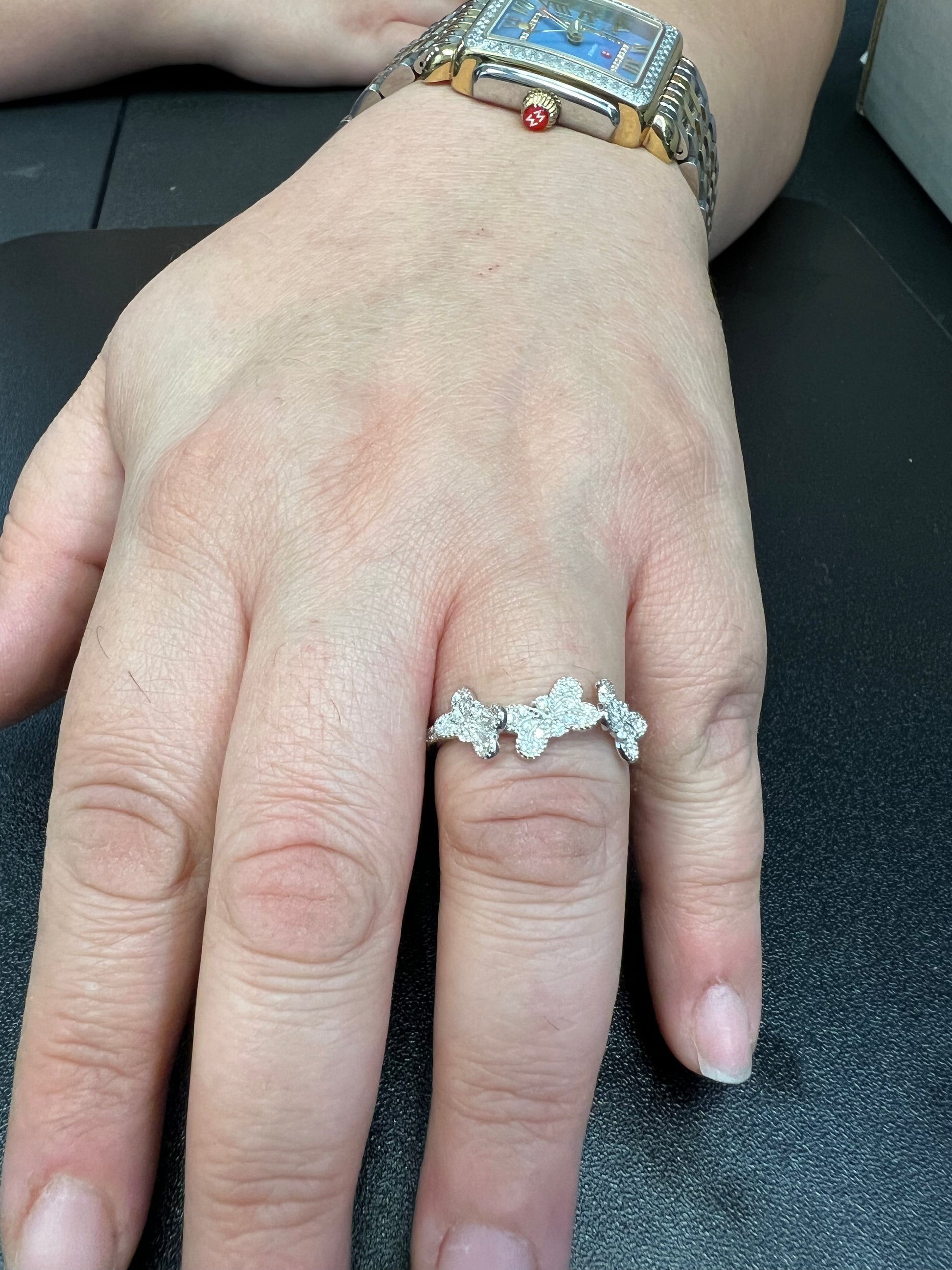 Sterling Silver CZ Stackable Butterflies Ring | SilverCloseOut
