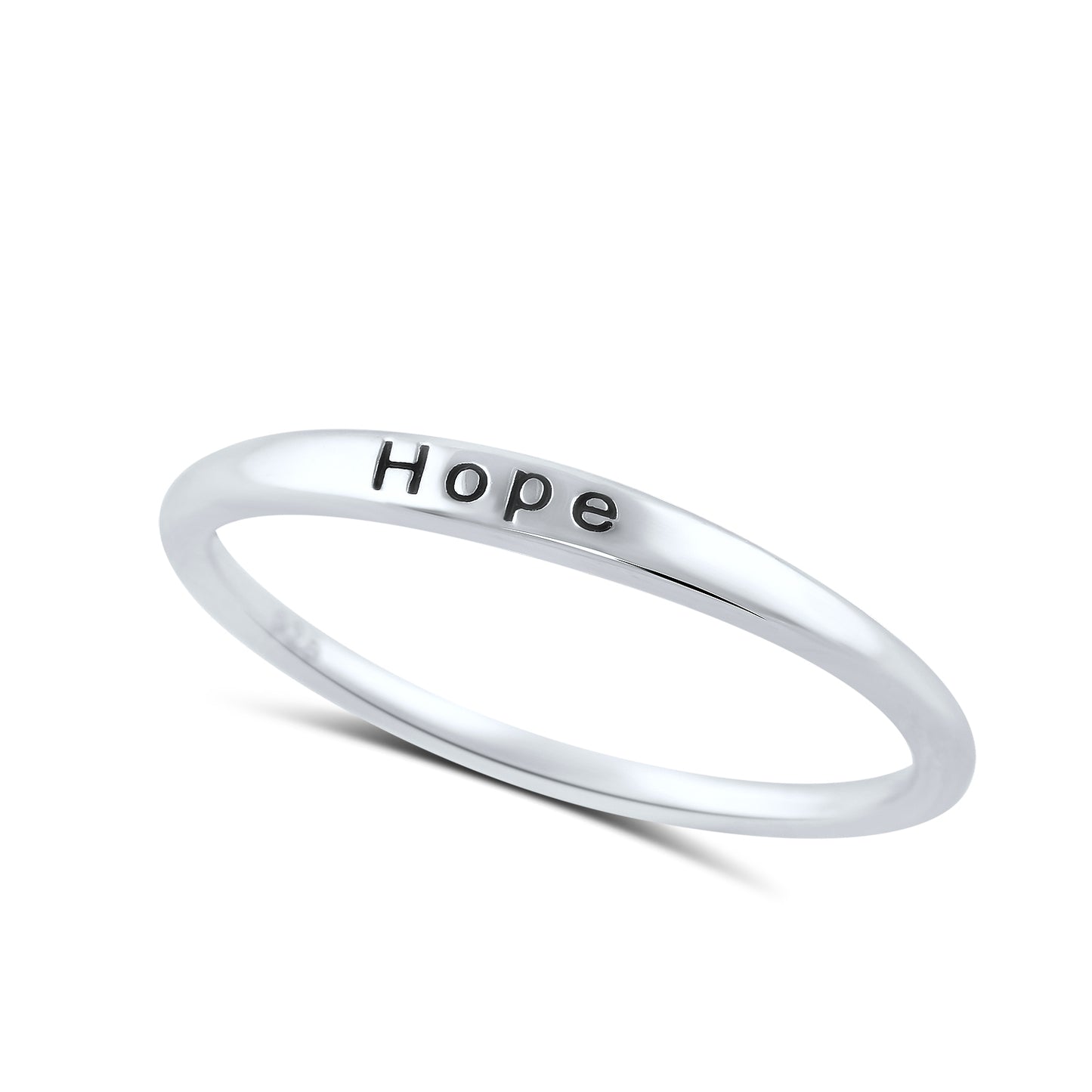 Sterling Silver Thin Stackable Hope Ring | SilverCloseOut