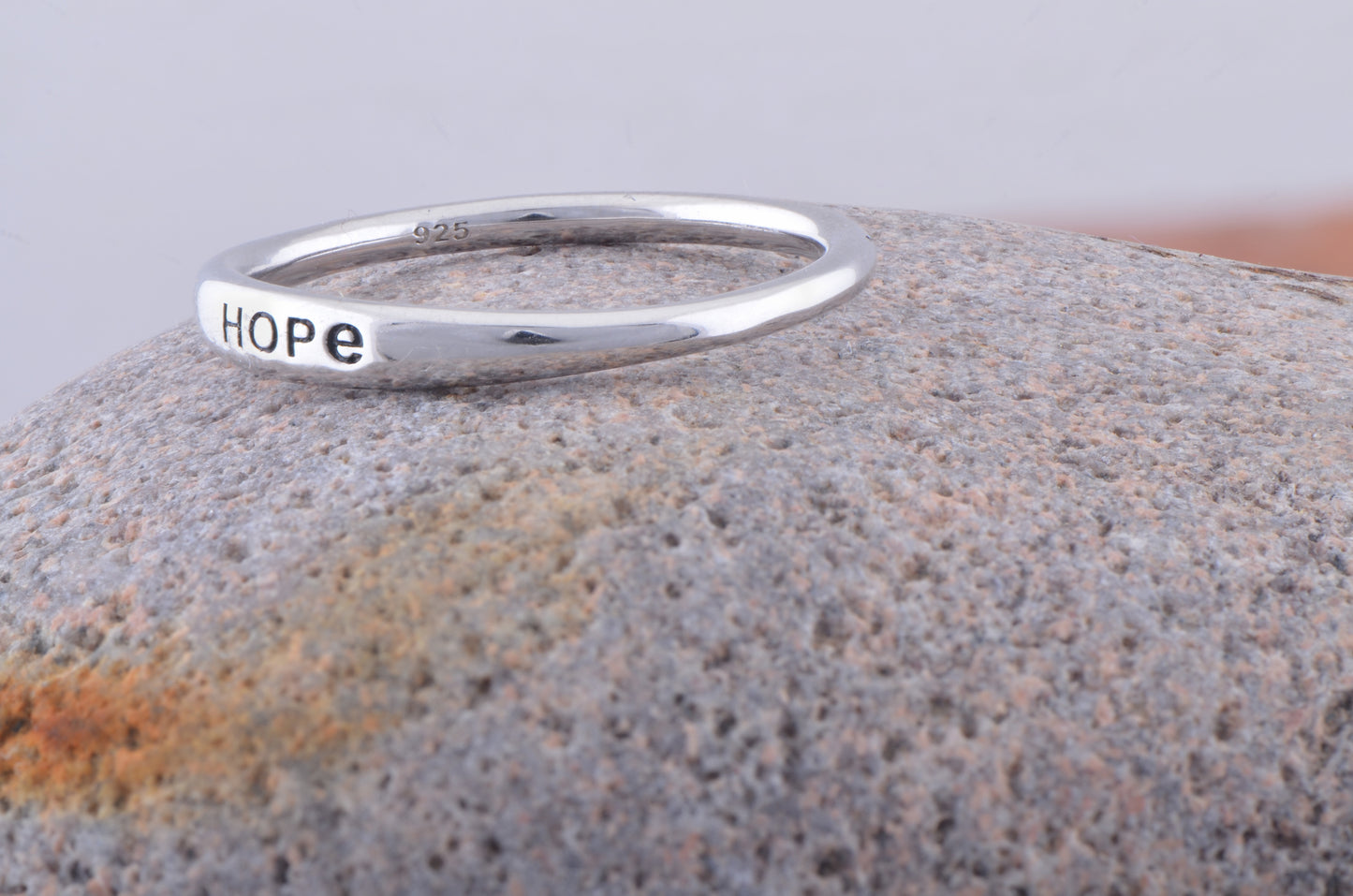 Sterling Silver Thin Stackable Hope Ring | SilverCloseOut