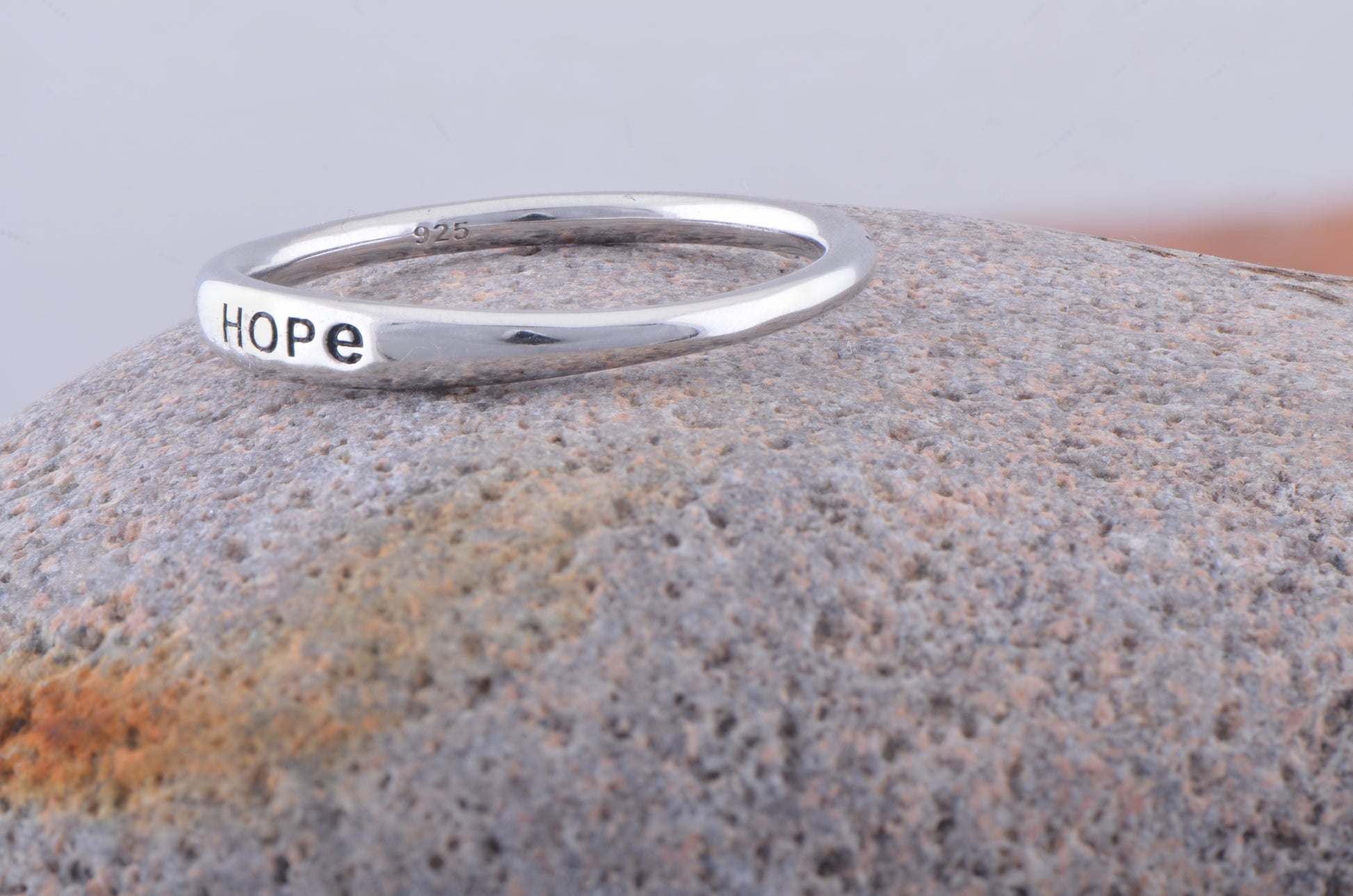 Sterling Silver Thin Stackable Hope Ring | SilverCloseOut