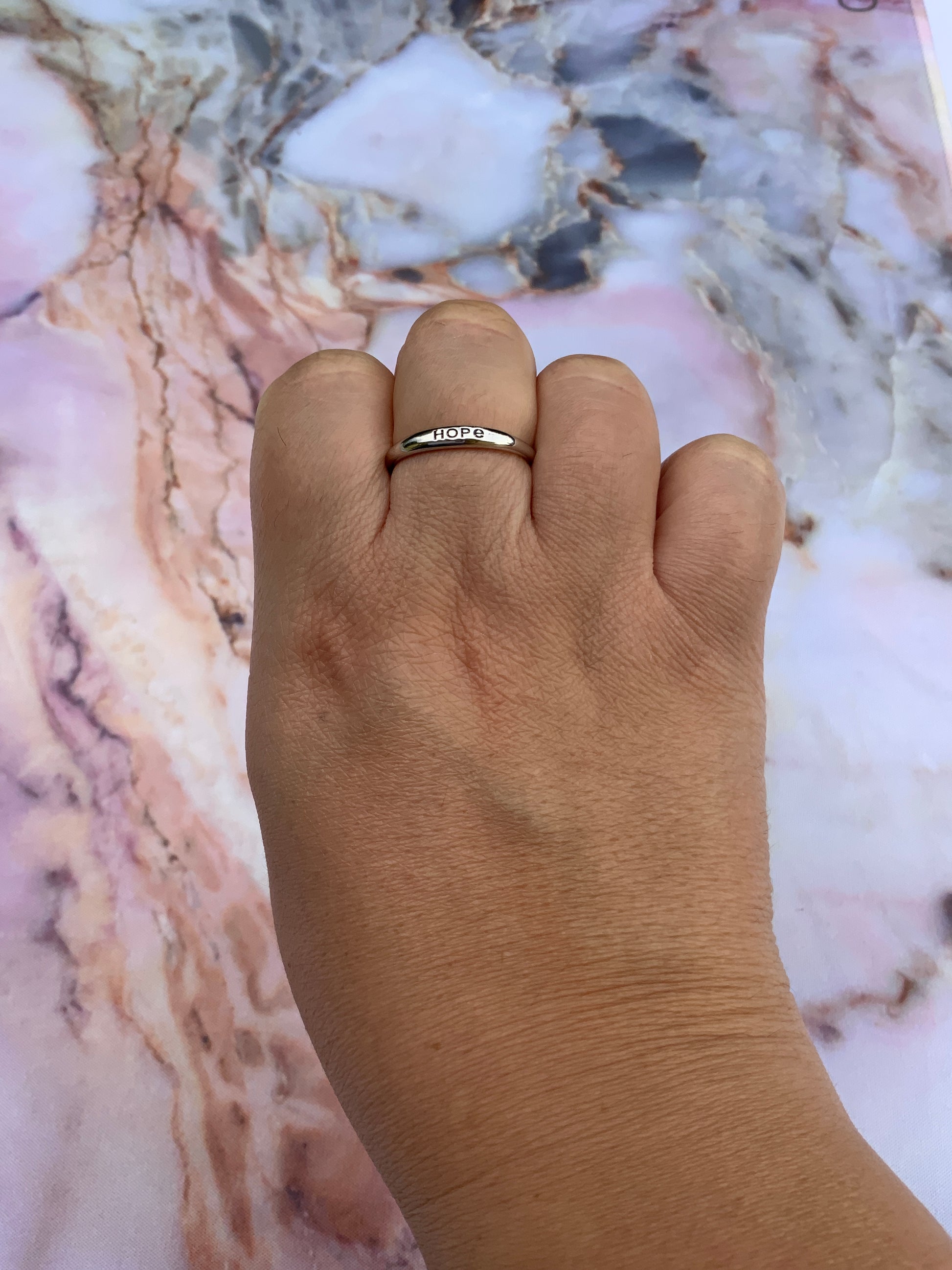 Sterling Silver Thin Stackable Hope Ring | SilverCloseOut