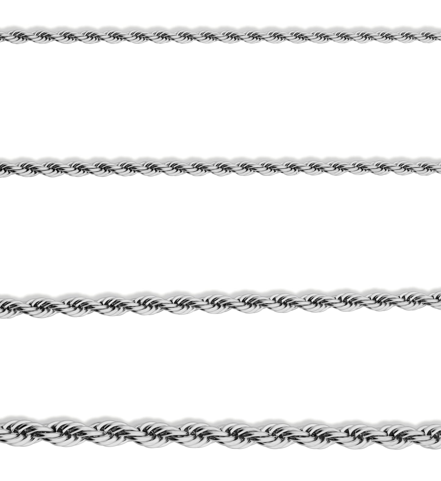 Hypoallergenic Stainless Steel Thin French Rope Chain Necklace - 2.0mm