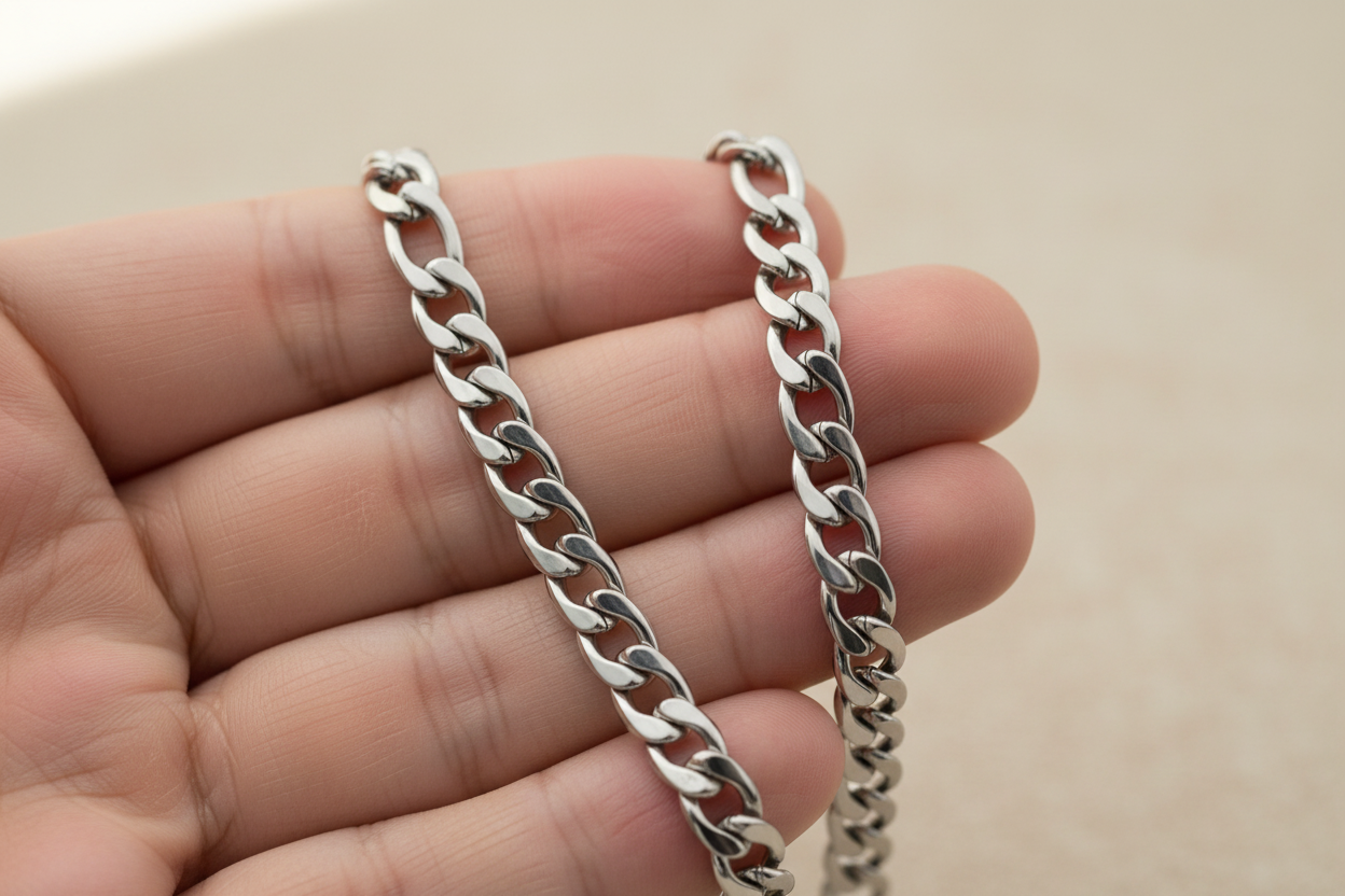 Stainless Steel Unisex Chunky Italian Figaro Chain Necklace - 7.5mm Thickness (Available in 16-30 inch Lengths )