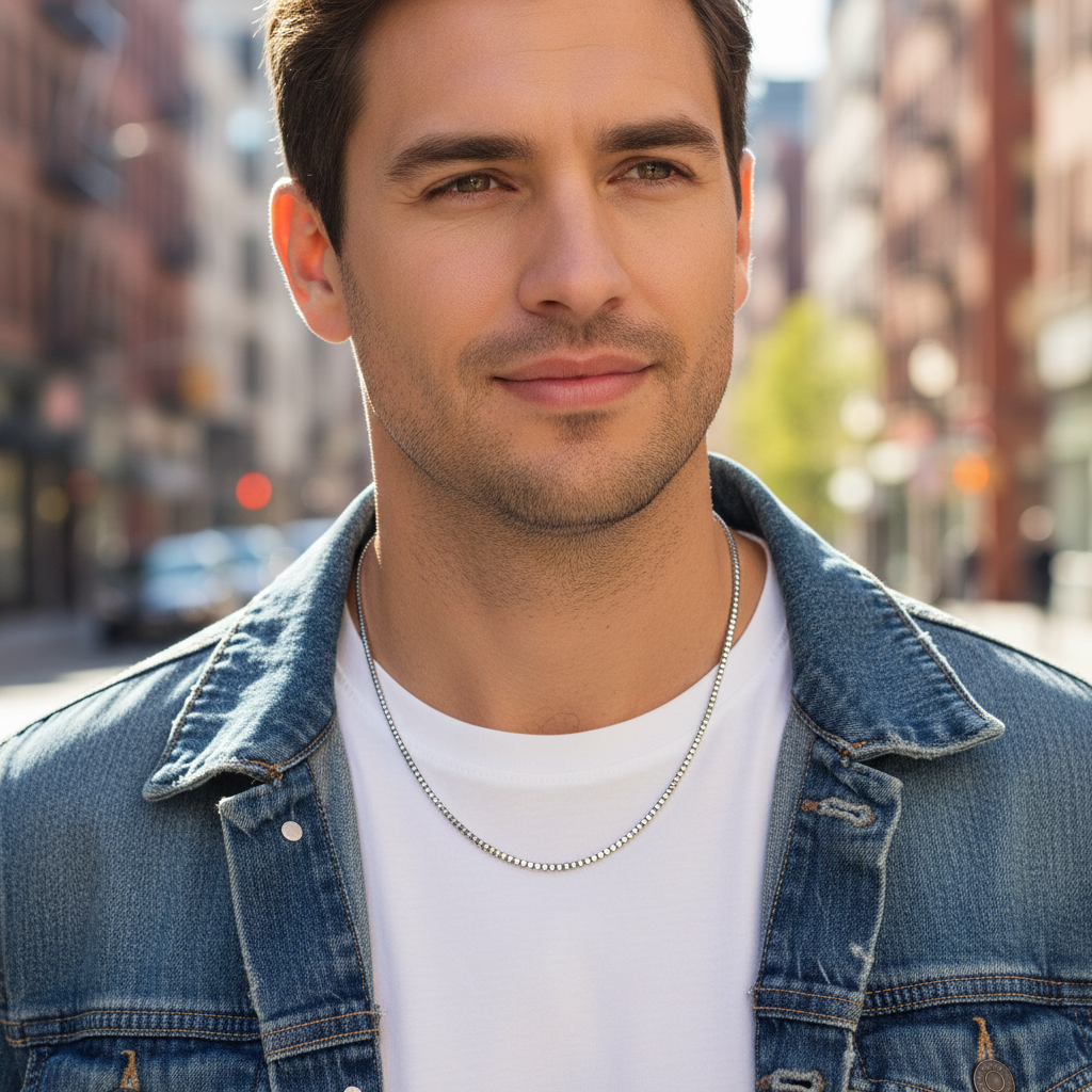 Stainless Steel Unisex Dainty Box Chain Necklace - 1.2mm Width (Available Lengths 16" - 30")