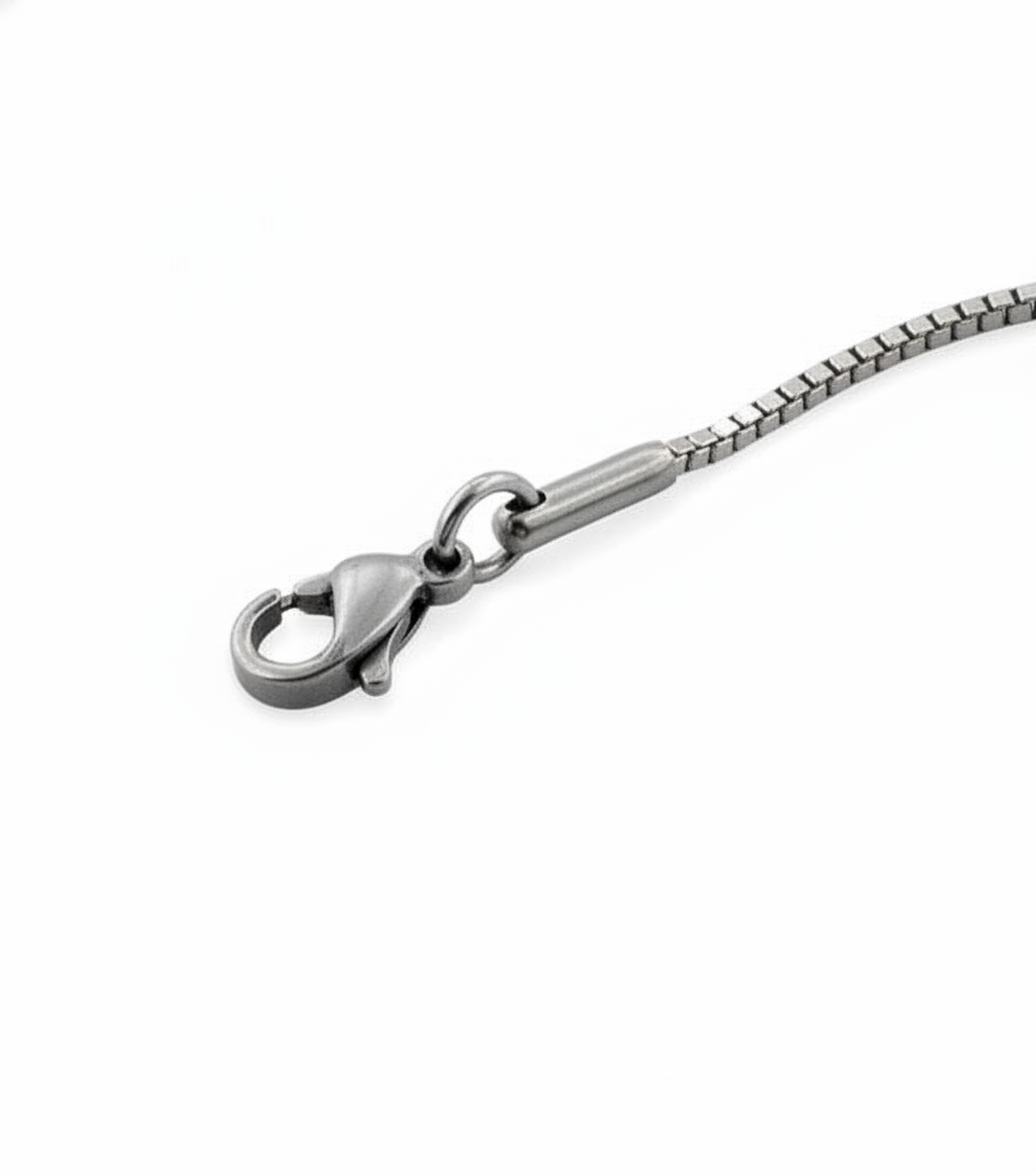 Stainless Steel Unisex Dainty Box Chain Necklace - 1.2mm Width (Available Lengths 16" - 30")