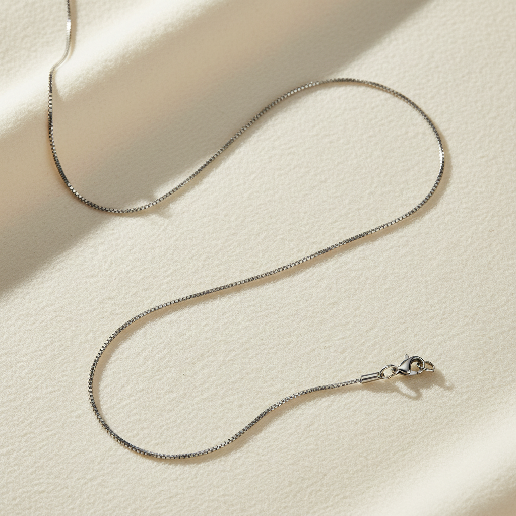 Stainless Steel Unisex Dainty Box Chain Necklace - 1.5mm Width (Available Lengths 16" - 30")