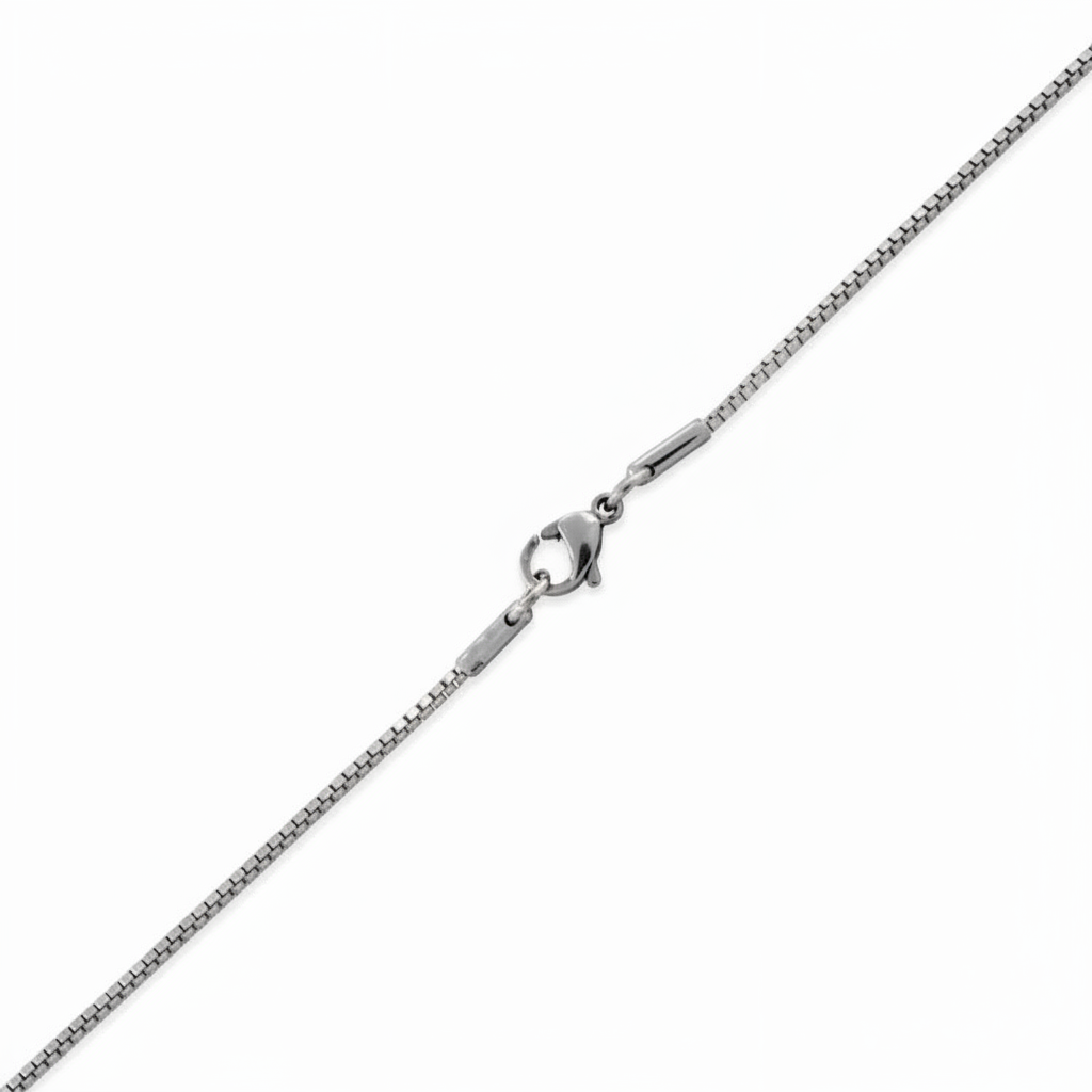 Stainless Steel Unisex Dainty Box Chain Necklace - 1.5mm Width (Available Lengths 16" - 30")