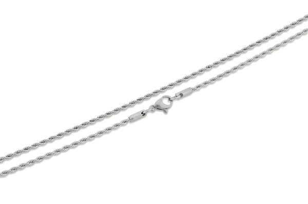 Hypoallergenic Stainless Steel Thin French Rope Chain Necklace - 2.0mm