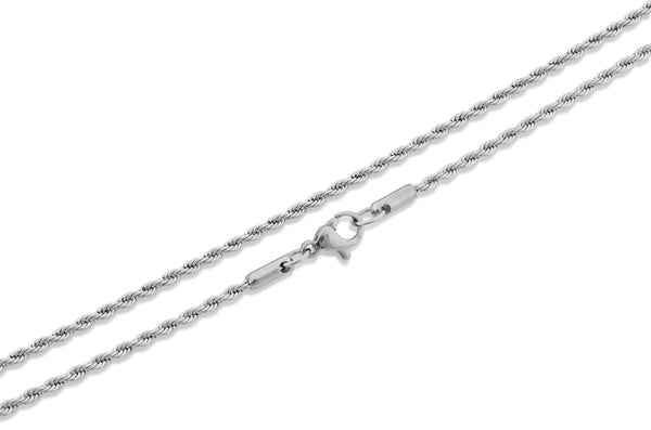 Hypoallergenic Stainless Steel Thin French Rope Chain Necklace - 2.0mm