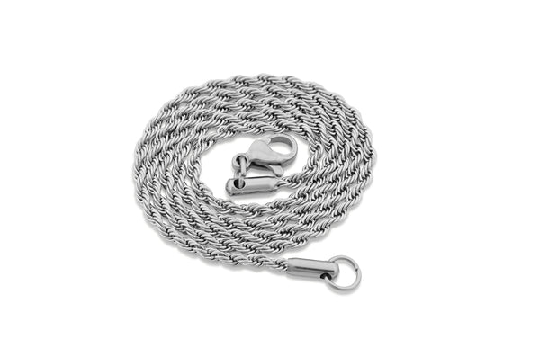 Hypoallergenic Stainless Steel Thin French Rope Chain Necklace - 2.0mm