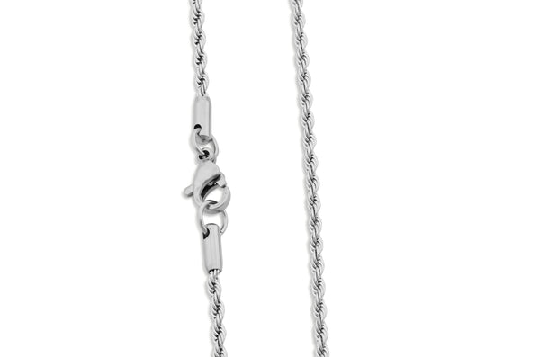 Hypoallergenic Stainless Steel Thin French Rope Chain Necklace - 2.0mm