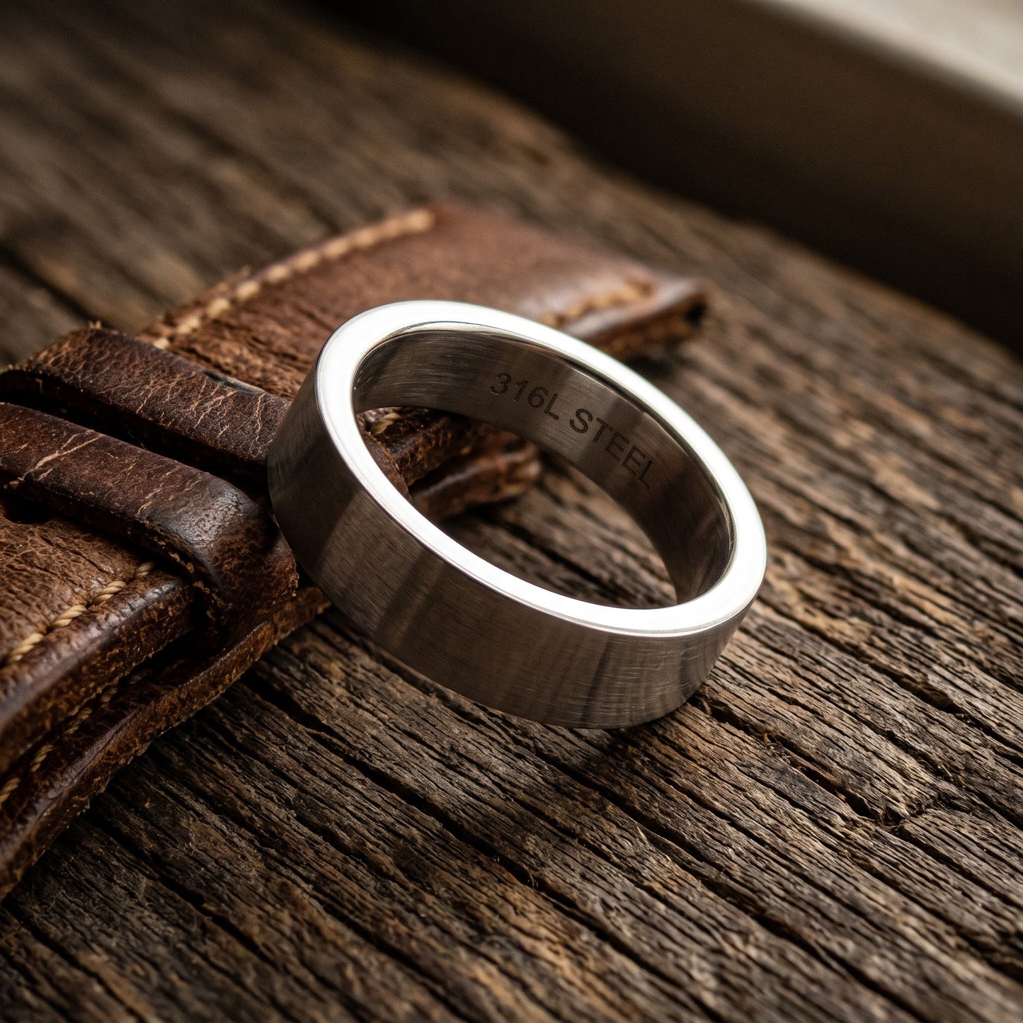 Stainless Steel Men's 4mm Classic Wedding Band Ring, Comfort Fit, Gift for Him view 2