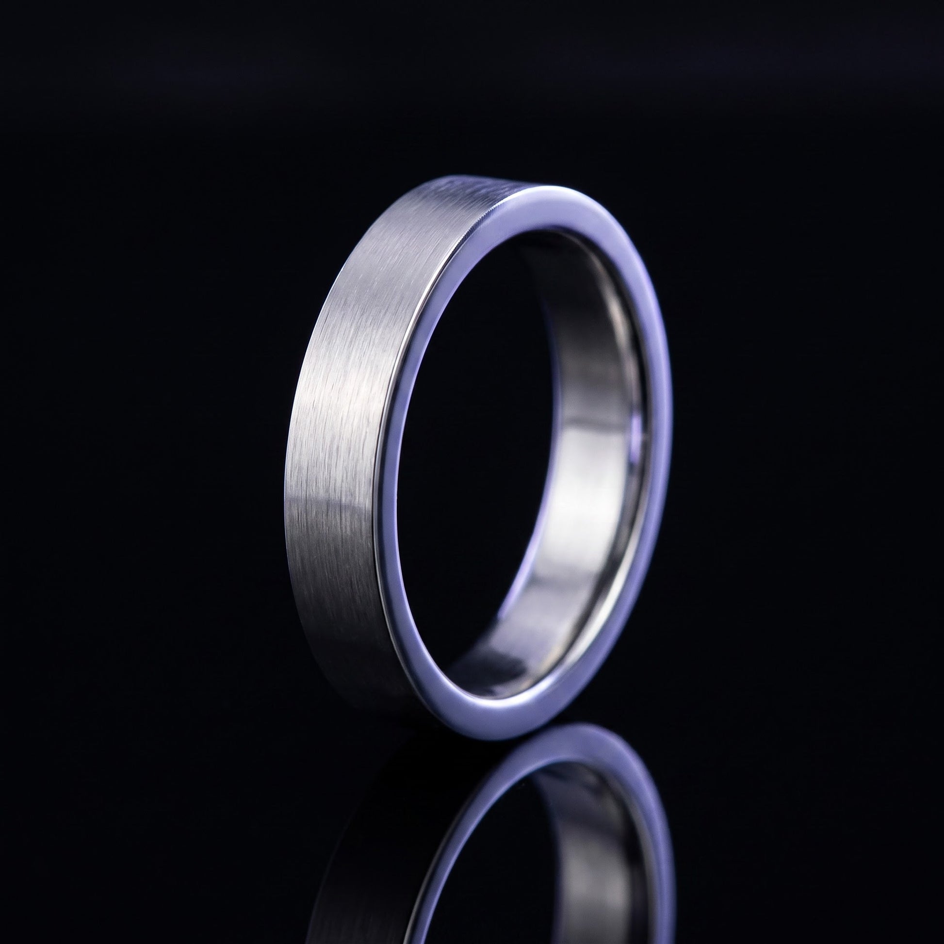 Stainless Steel Men's 4mm Classic Wedding Band Ring, Comfort Fit, Gift for Him view 3