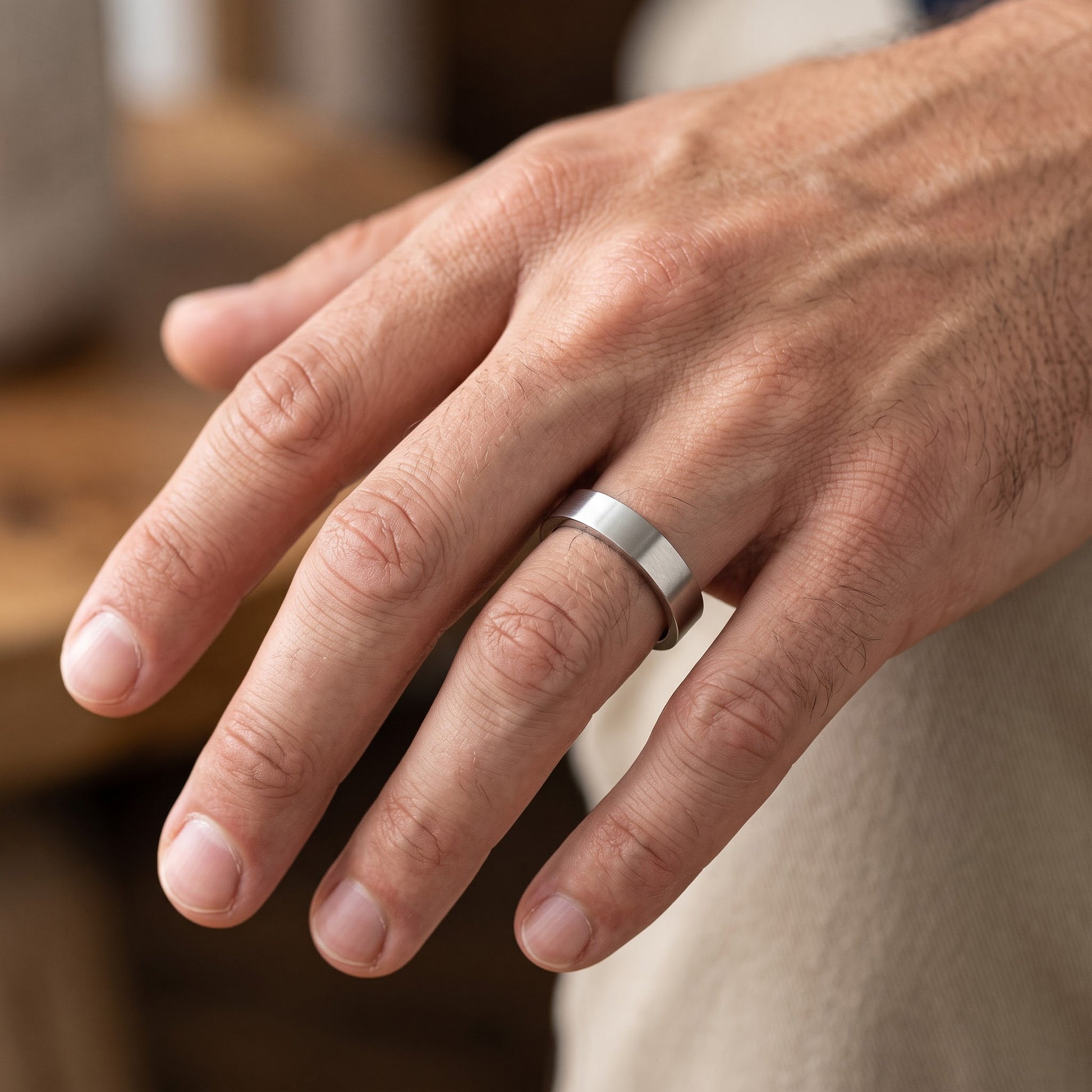 Stainless Steel Men's 4mm Classic Wedding Band Ring, Comfort Fit, Gift for Him view 5