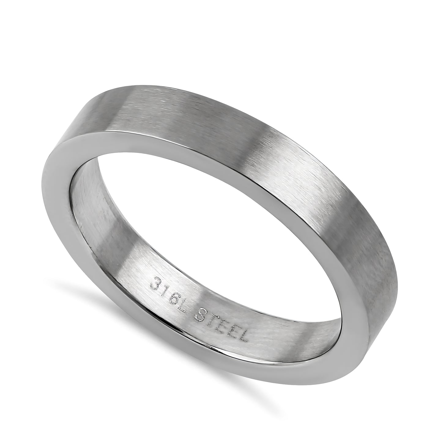 Stainless Steel Men's 4mm Classic Wedding Band Ring, Comfort Fit, Gift for Him