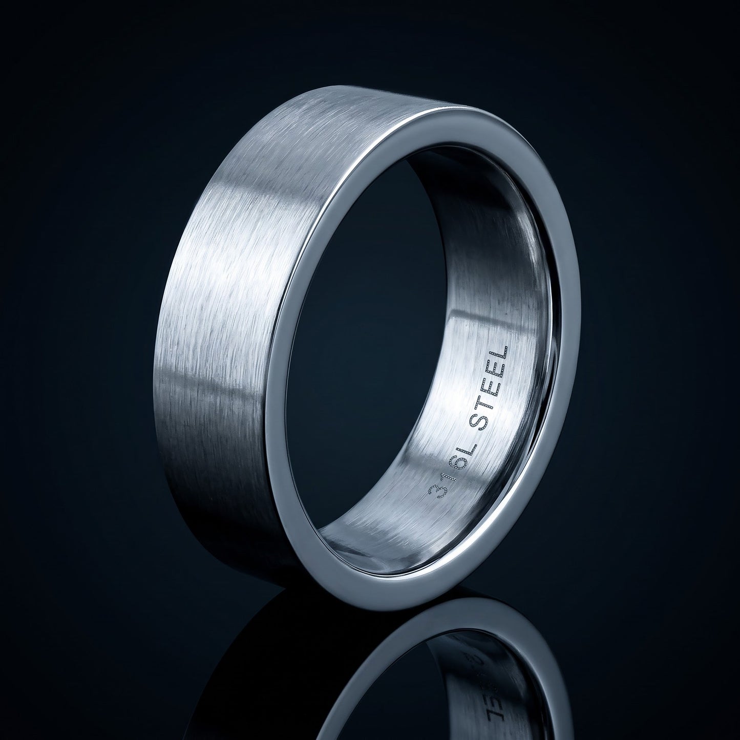 Stainless Steel Men's 6mm Classic Wedding Band Ring, Comfort Fit, Gift for Him view 3