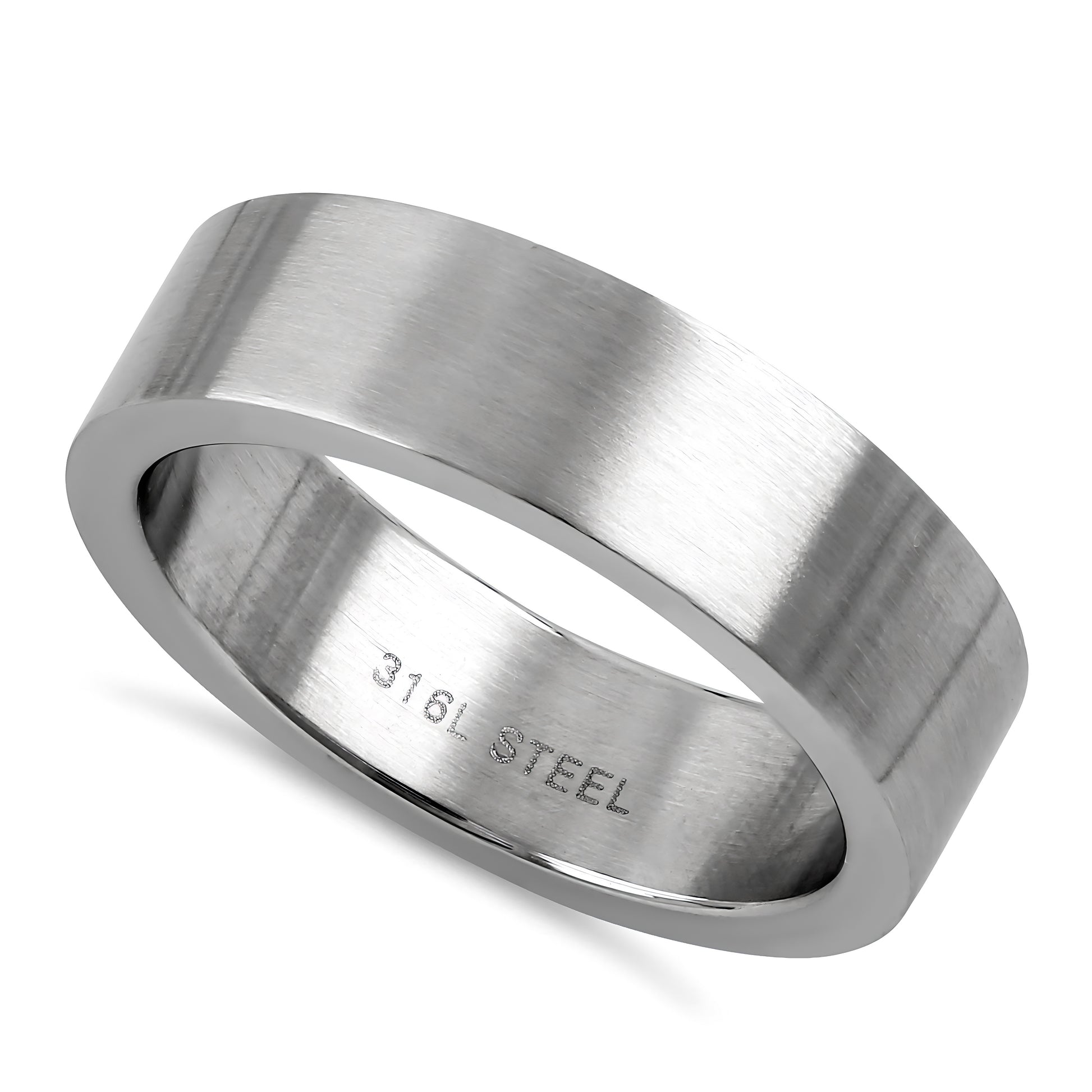 Stainless Steel Men's 6mm Classic Wedding Band Ring, Comfort Fit, Gift for Him