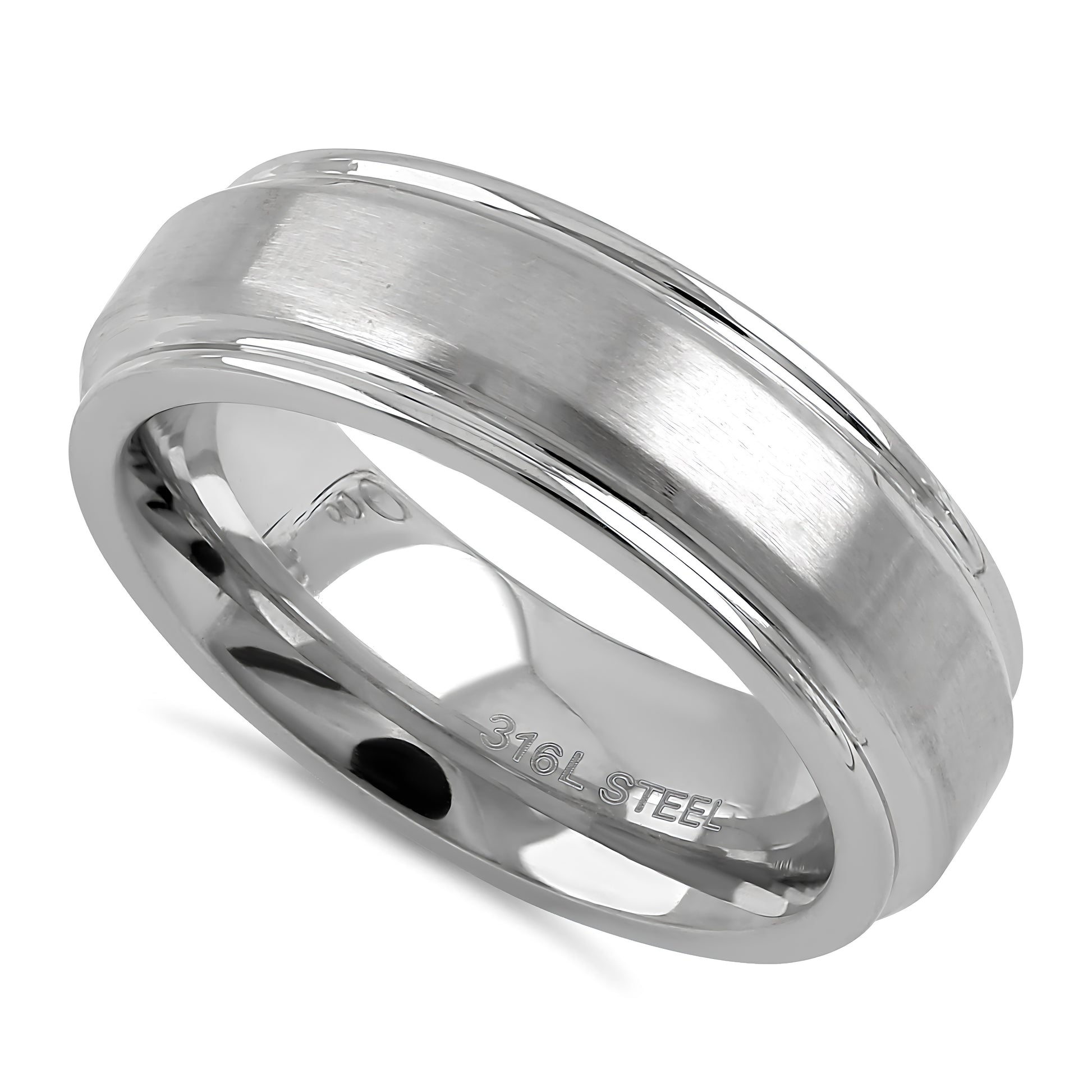 Stainless Steel Men's Classic Wedding Band Ring, Comfort Fit, Gift for Him