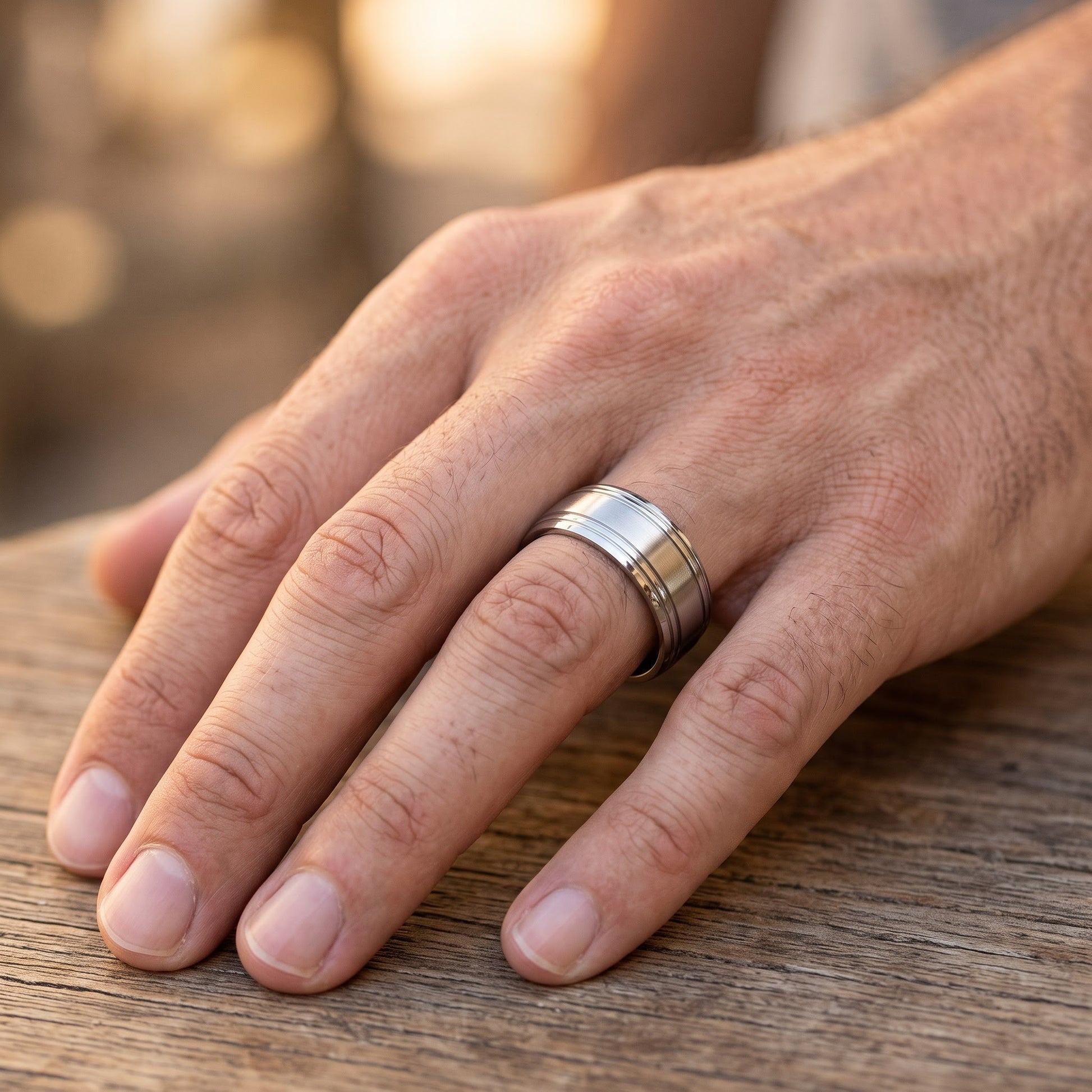Stainless Steel Men's Classic Wedding Band Ring, Comfort Fit, Gift for Him view 5