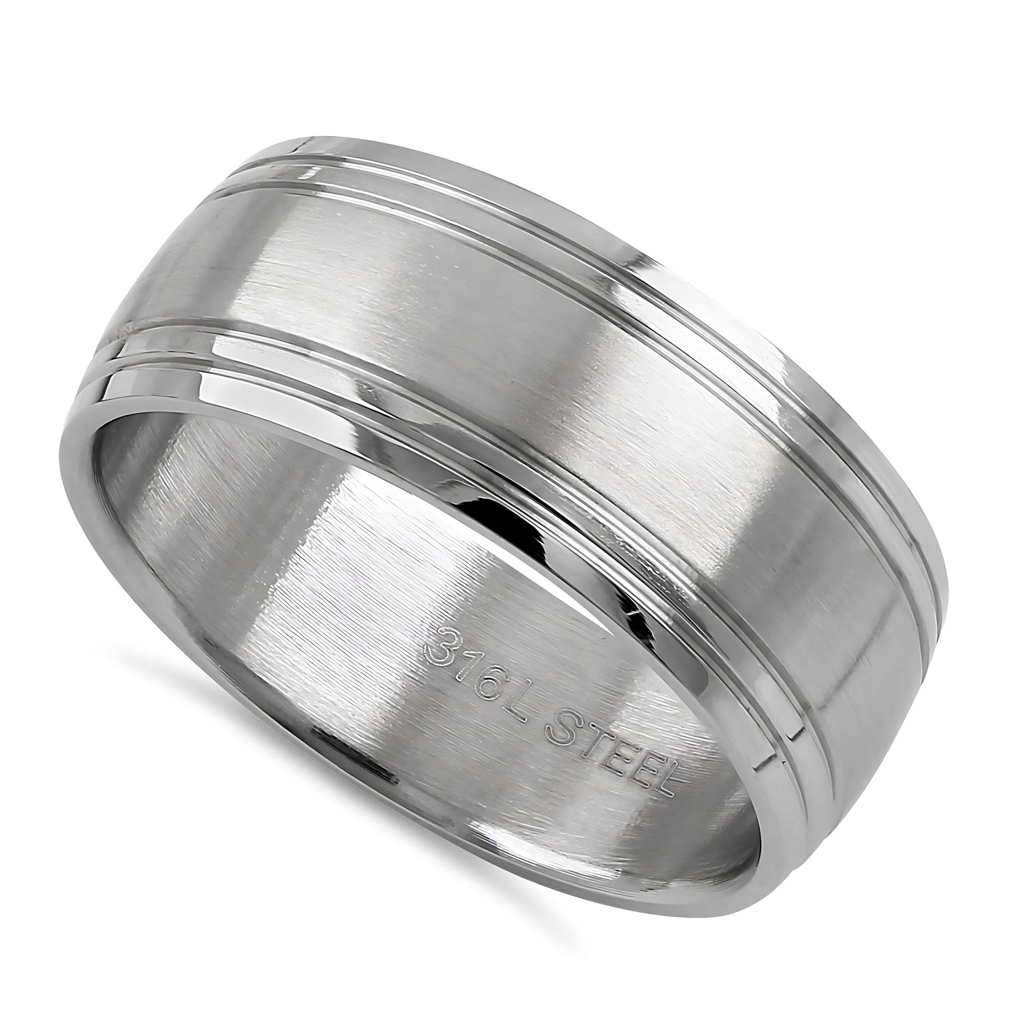 Stainless Steel Men's Classic Wedding Band Ring, Comfort Fit, Gift for Him