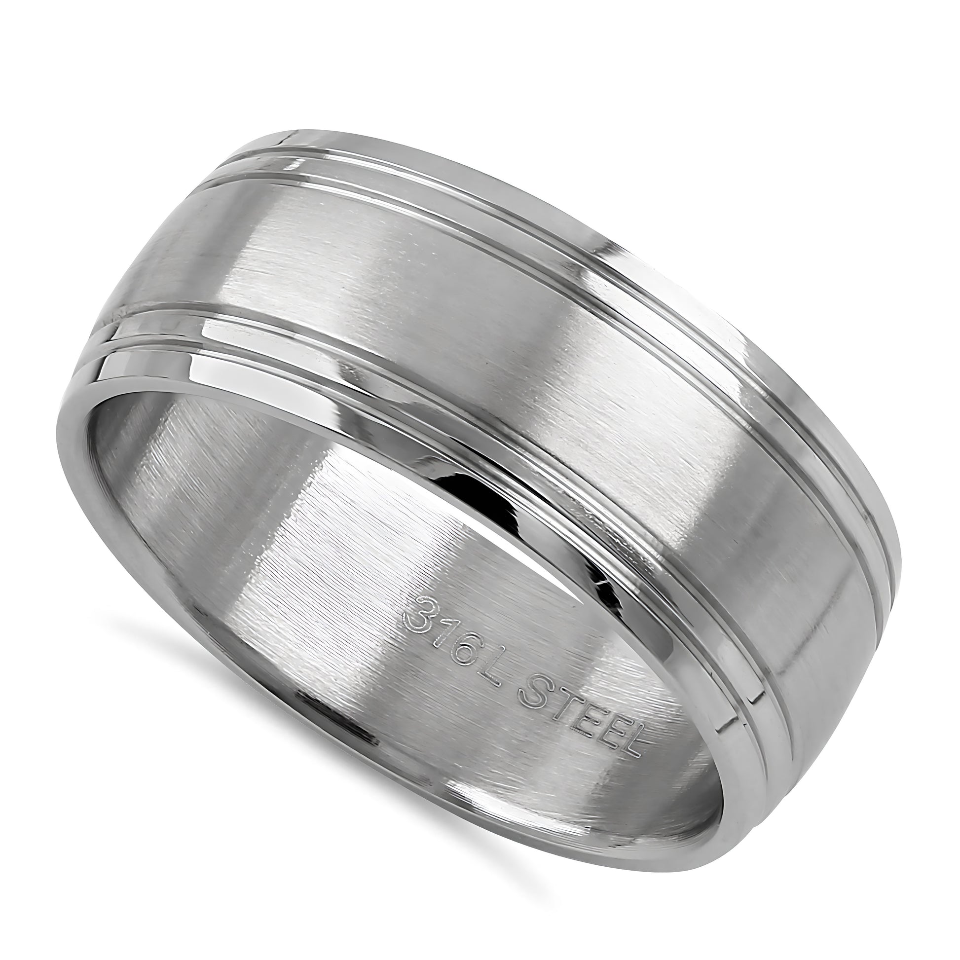 Stainless Steel Men's Classic Wedding Band Ring, Comfort Fit, Gift for Him