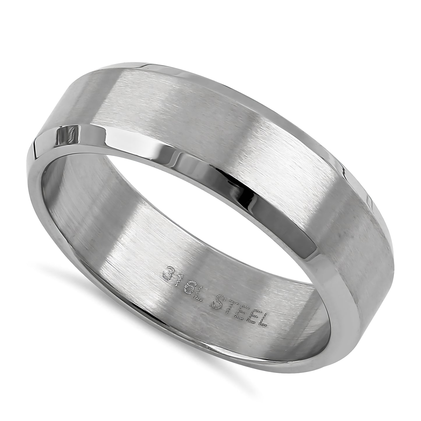 Stainless Steel Men's 6mm Classic Wedding Band Ring, Comfort Fit, Gift for Him