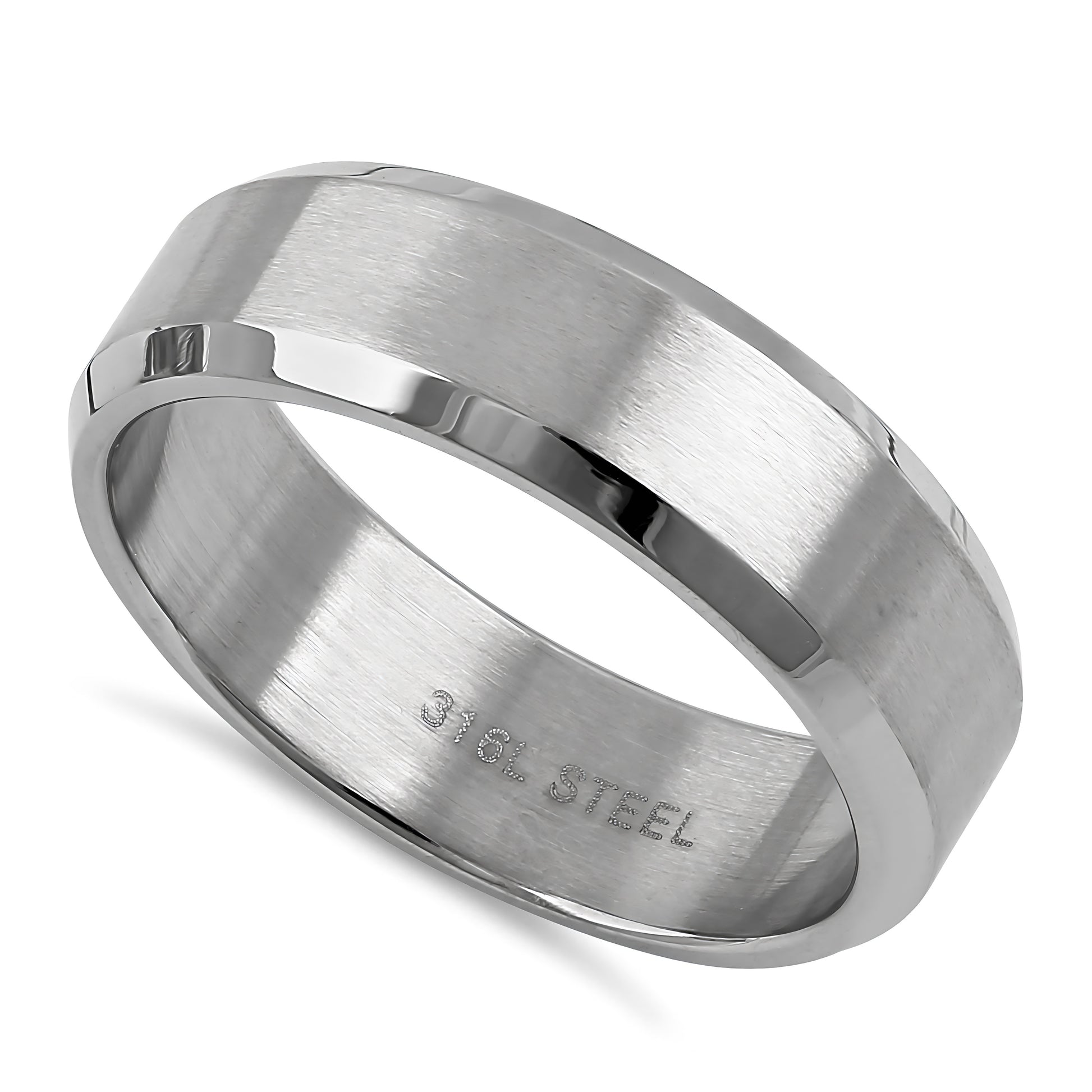 Stainless Steel Men's 6mm Classic Wedding Band Ring, Comfort Fit, Gift for Him