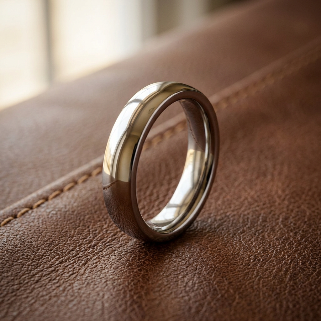 Stainless Steel 3.9mm High Polish Comfort Fit Wedding Band for Men and Women life2