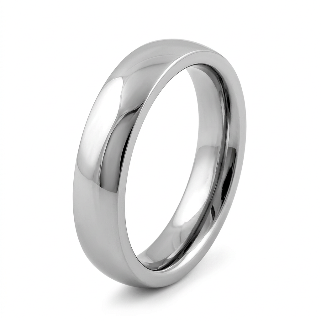 Stainless Steel 3.9mm High Polish Comfort Fit Wedding Band for Men and Women