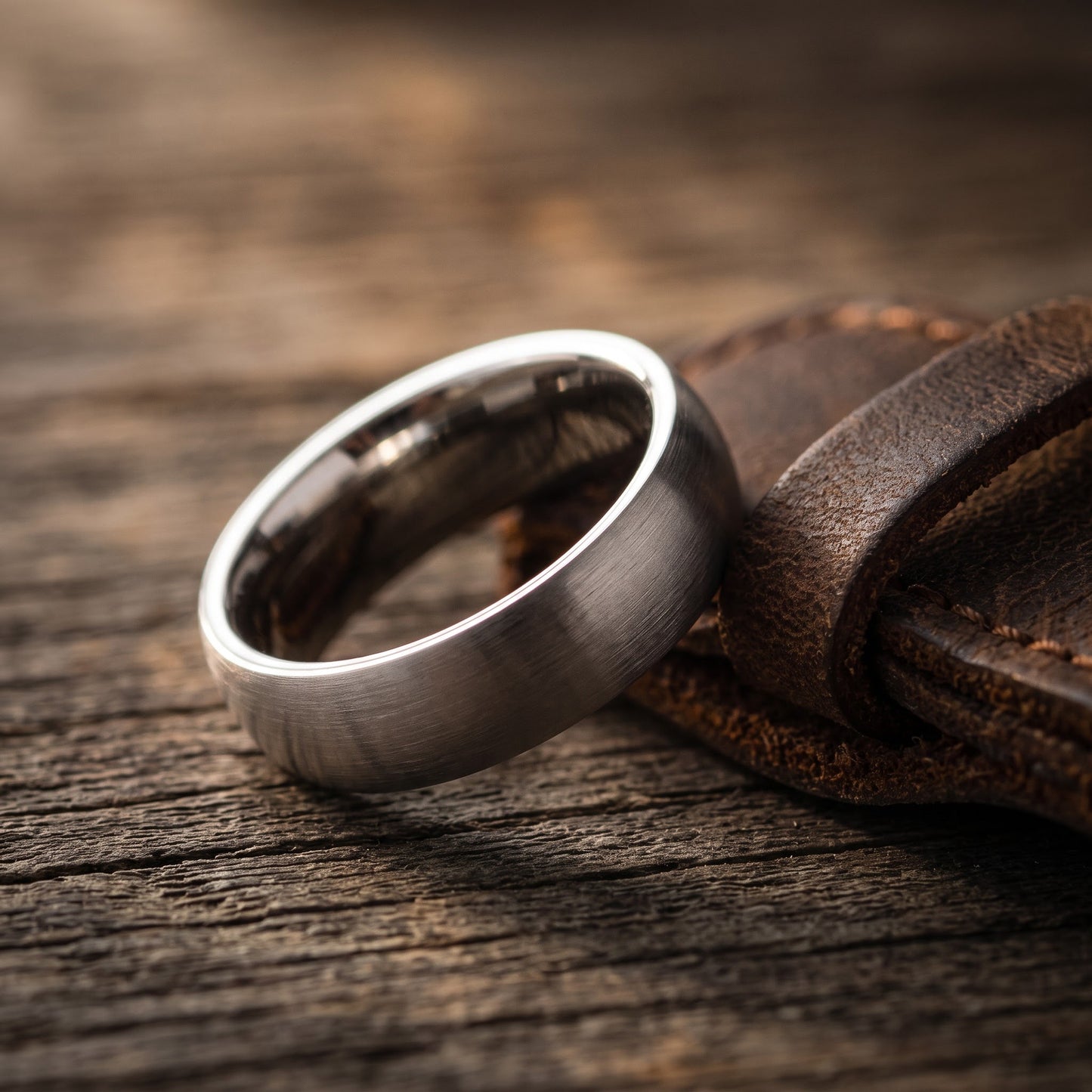 Stainless Steel Men's 6mm Satin Finish Wedding Band Ring, Comfort Fit, Gift for Him view 2