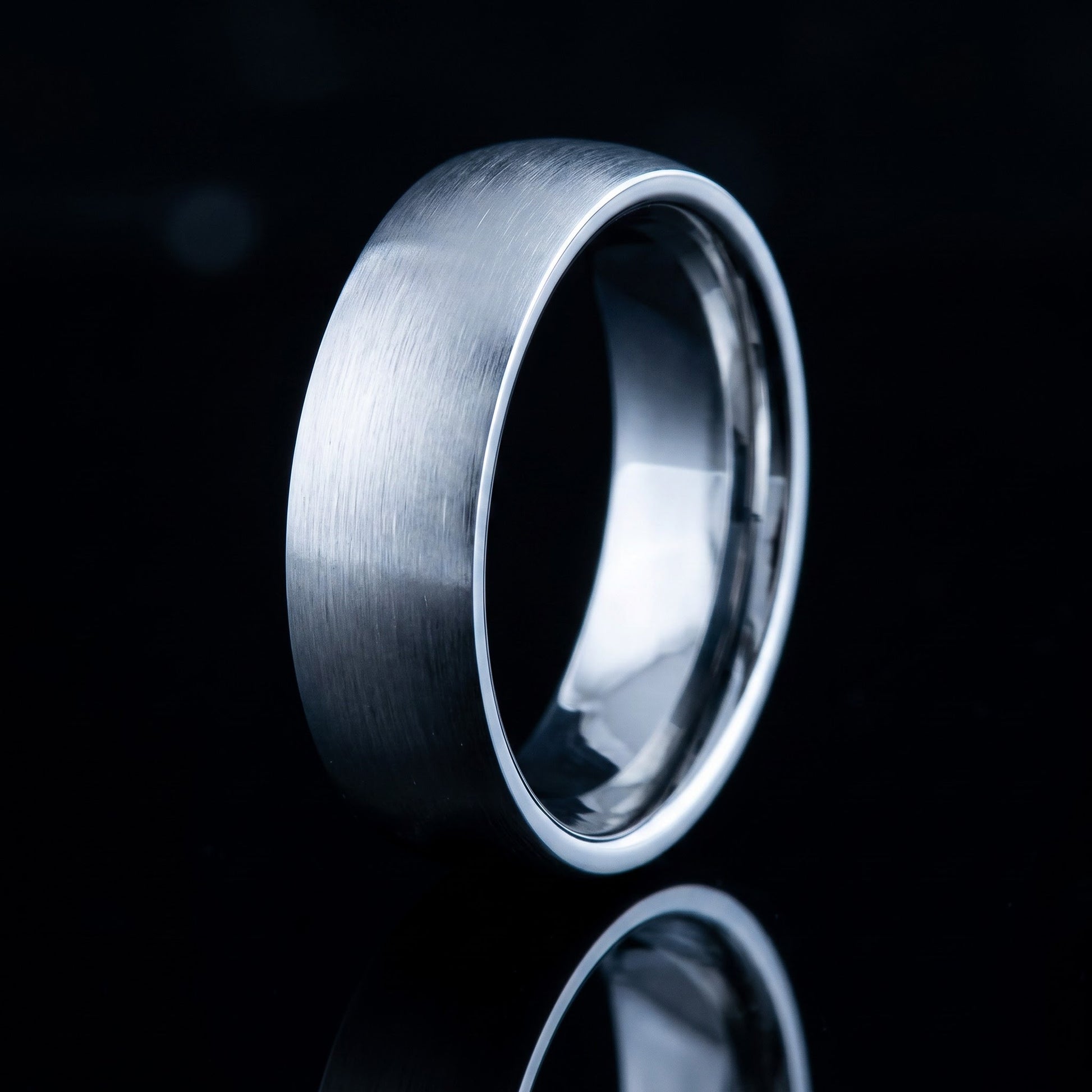 Stainless Steel Men's 6mm Satin Finish Wedding Band Ring, Comfort Fit, Gift for Him view 3