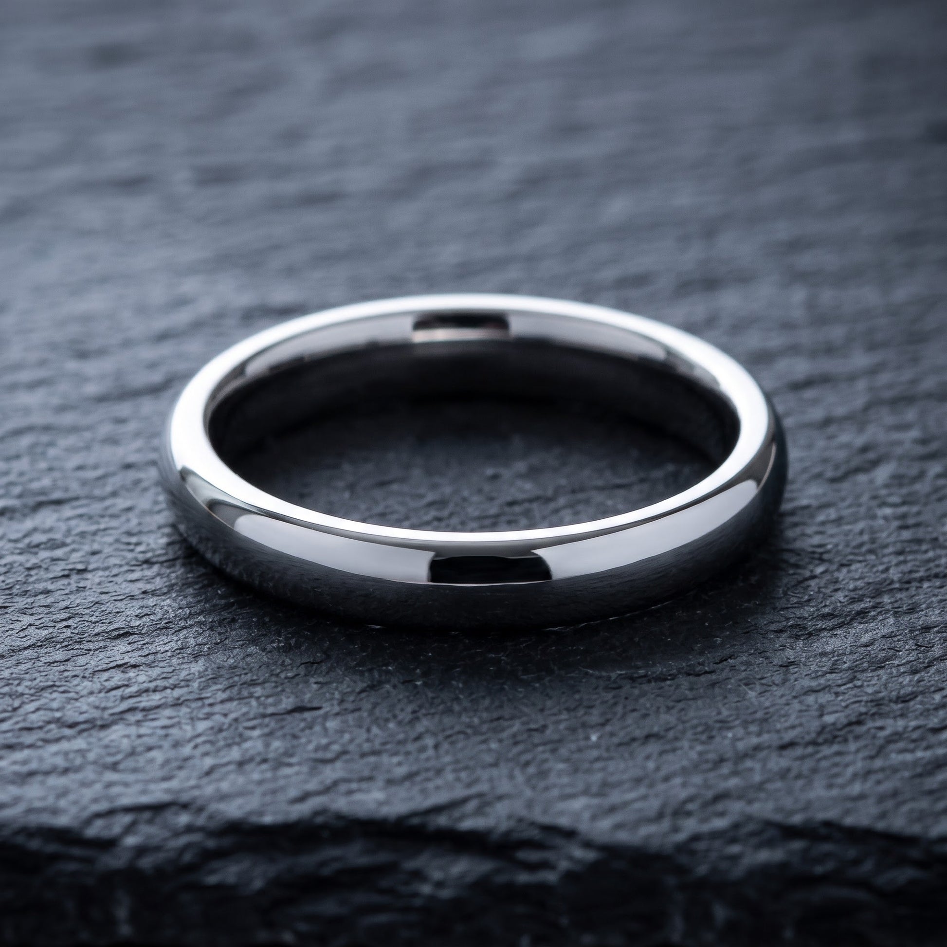 Stainless Steel Men's 3mm Polished Wedding Band Ring, Comfort Fit, Gift for Him view 1