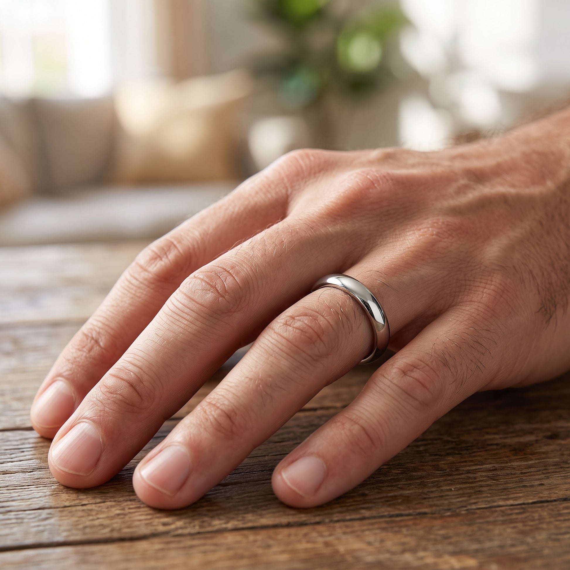Stainless Steel Men's 3mm Polished Wedding Band Ring, Comfort Fit, Gift for Him view 5