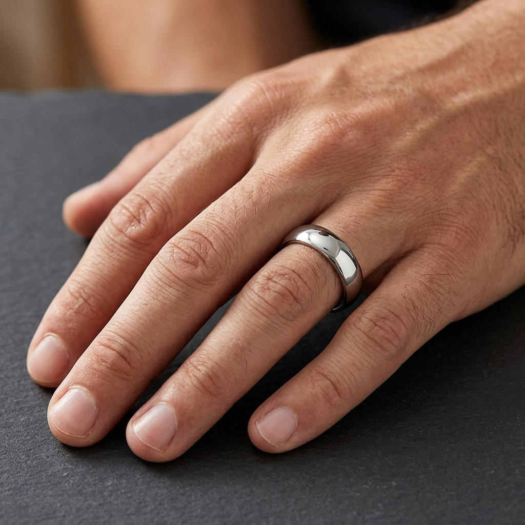 Stainless Steel 6mm High Polish Domed Comfort Fit Wedding Band for Men model