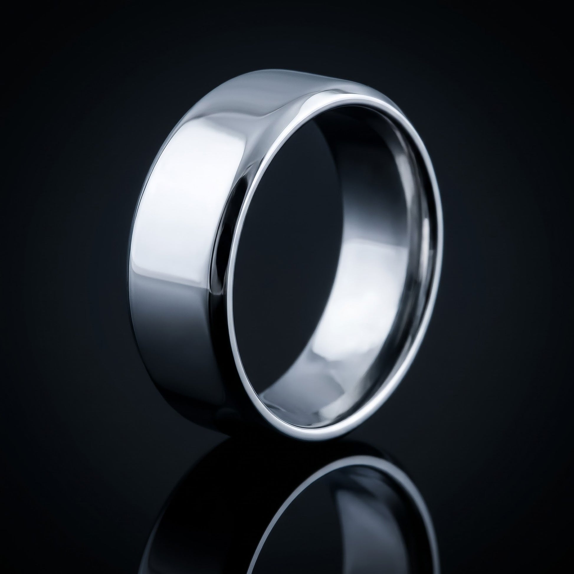 Stainless Steel Men's 8mm Polished Wedding Band Ring, Comfort Fit, Gift for Him view 3