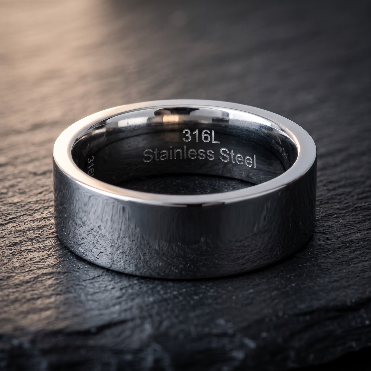 Stainless Steel Men's 7mm Classic Wedding Band Ring, Comfort Fit, Gift for Him view 1