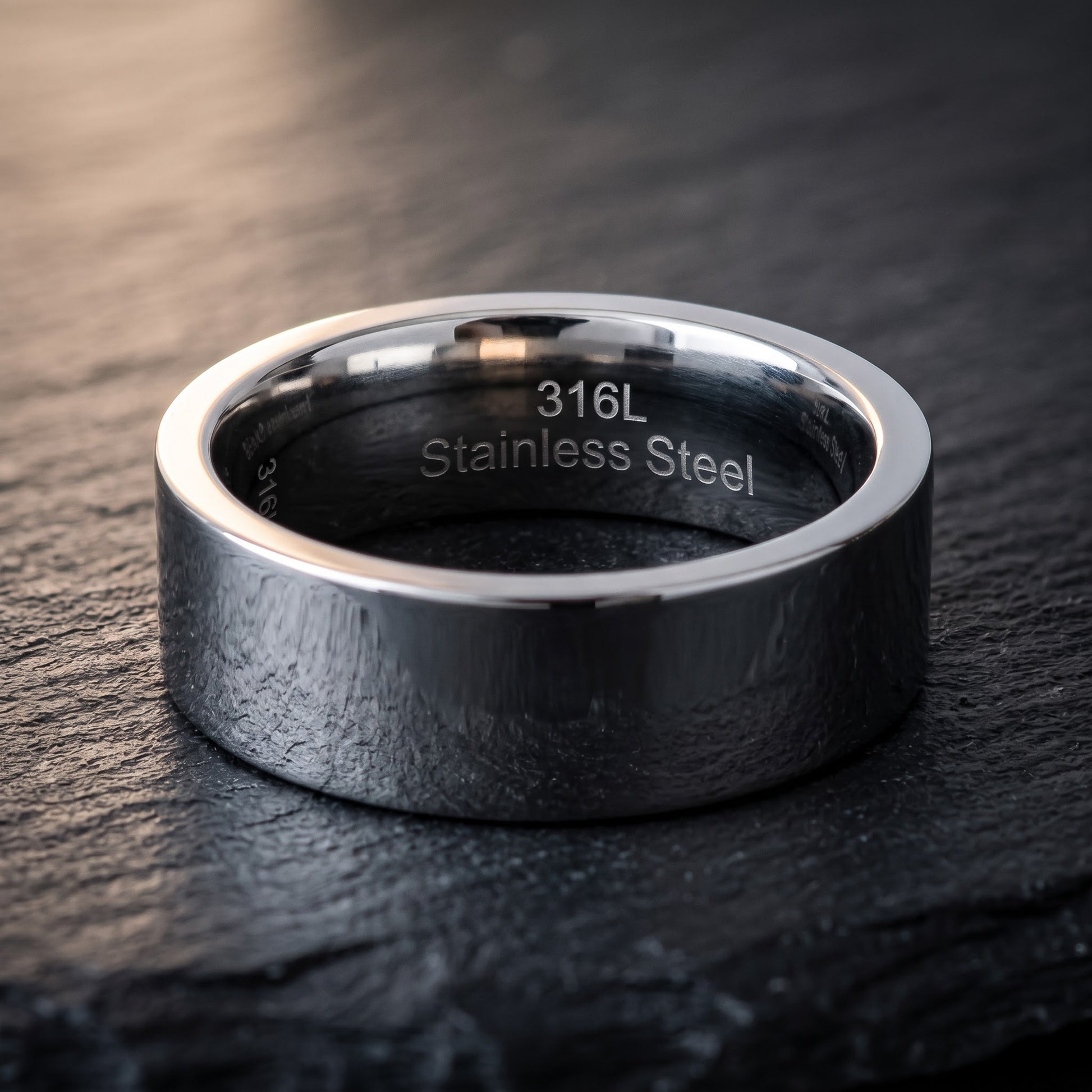 Stainless Steel Men's 7mm Classic Wedding Band Ring, Comfort Fit, Gift for Him view 1