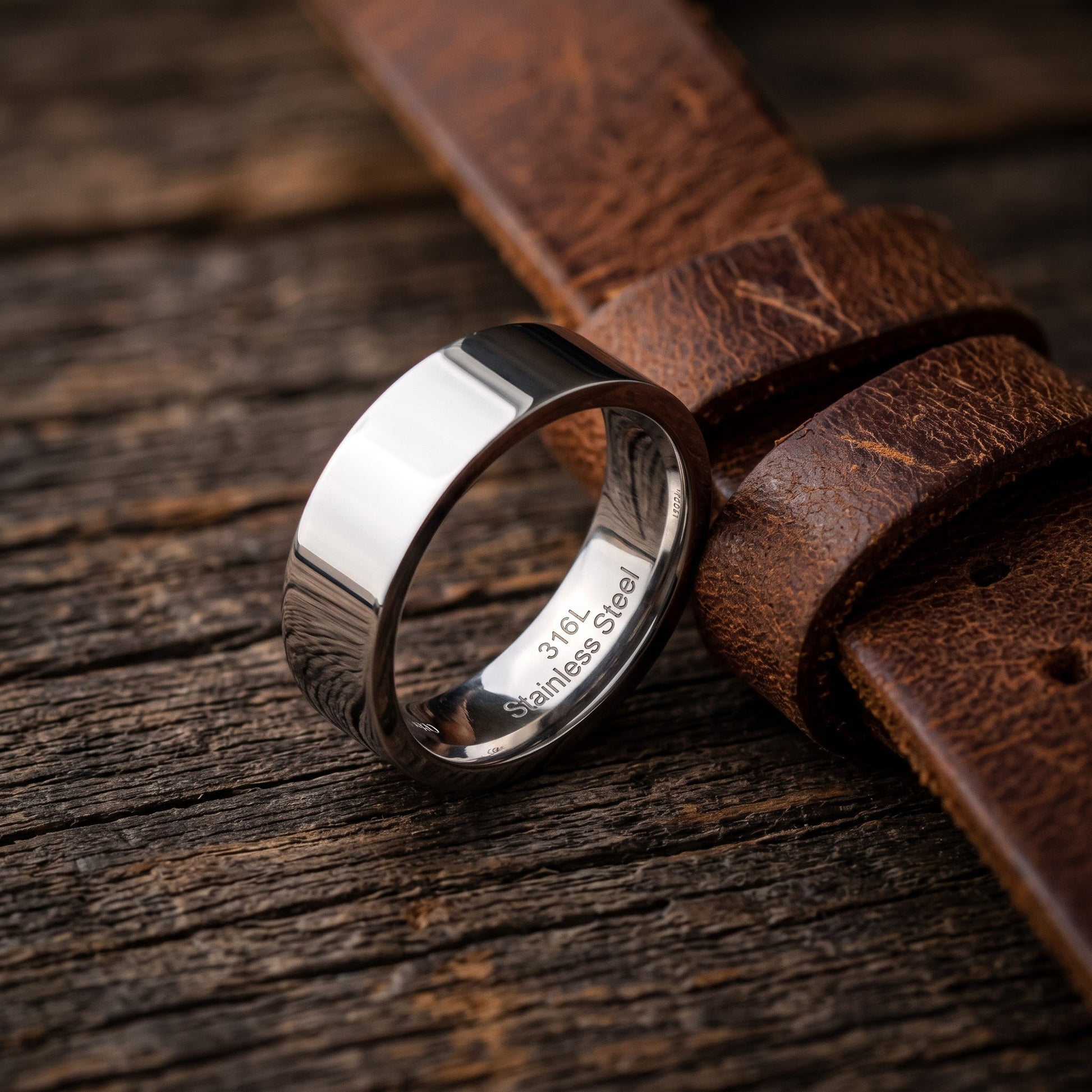 Stainless Steel Men's 7mm Classic Wedding Band Ring, Comfort Fit, Gift for Him view 2