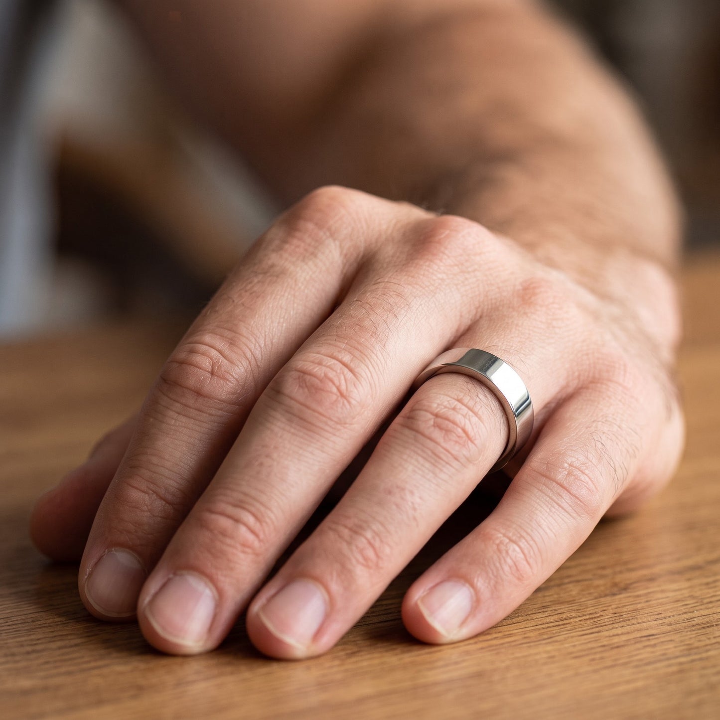 Stainless Steel Men's 7mm Classic Wedding Band Ring, Comfort Fit, Gift for Him view 5
