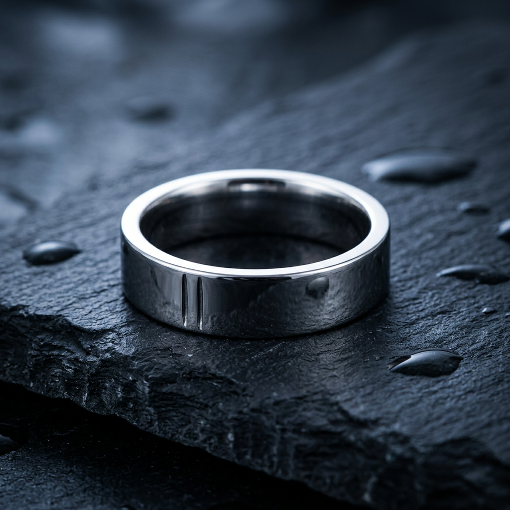 Stainless Steel 5mm High Polish Flat Comfort Fit Band Ring for Men and Women life1
