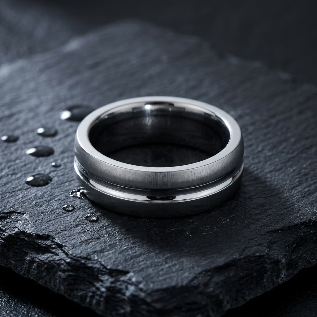 Stainless Steel 7mm Polished Domed Brushed Edge Comfort Fit Wedding Band for Men life1