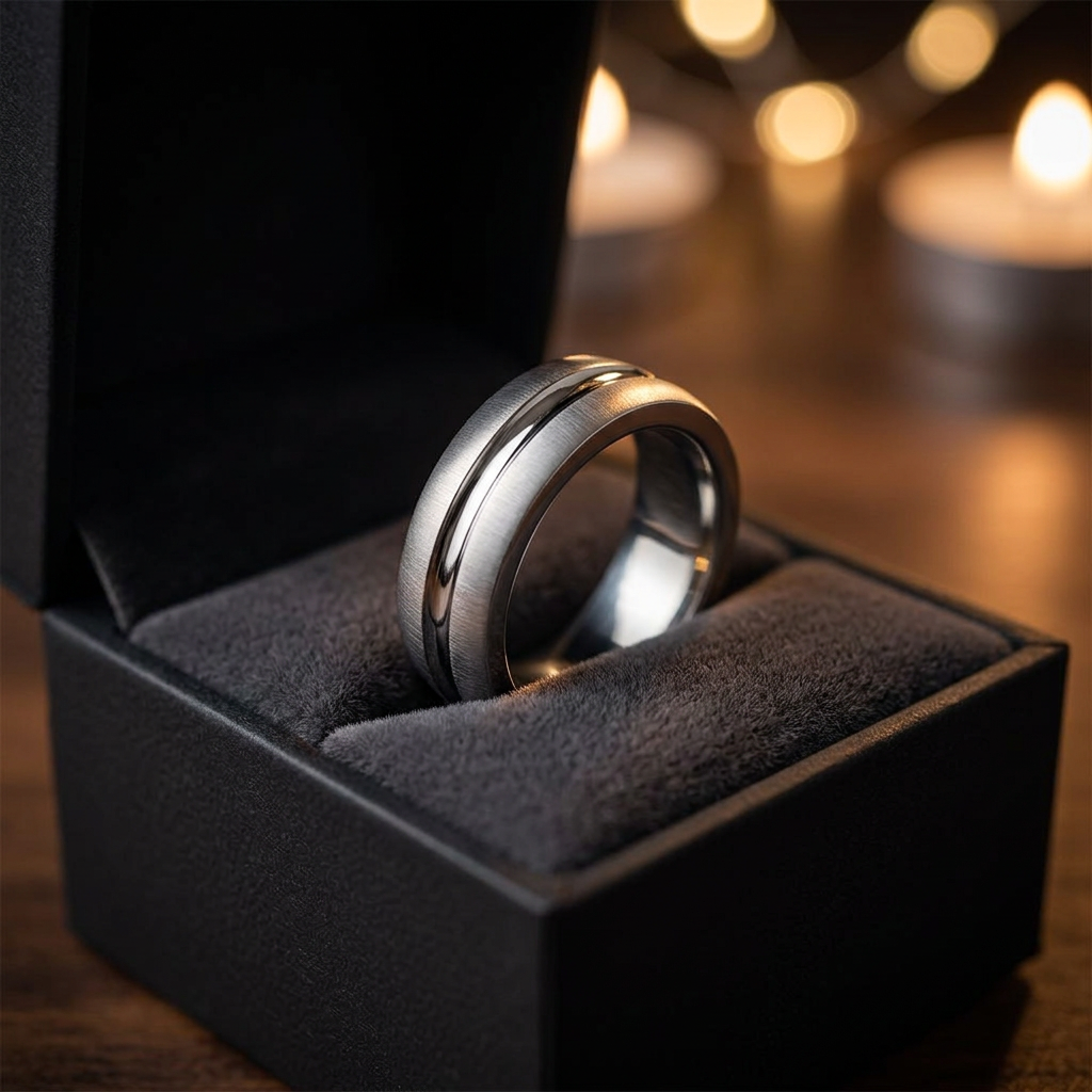 Stainless Steel 7mm Polished Domed Brushed Edge Comfort Fit Wedding Band for Men life3