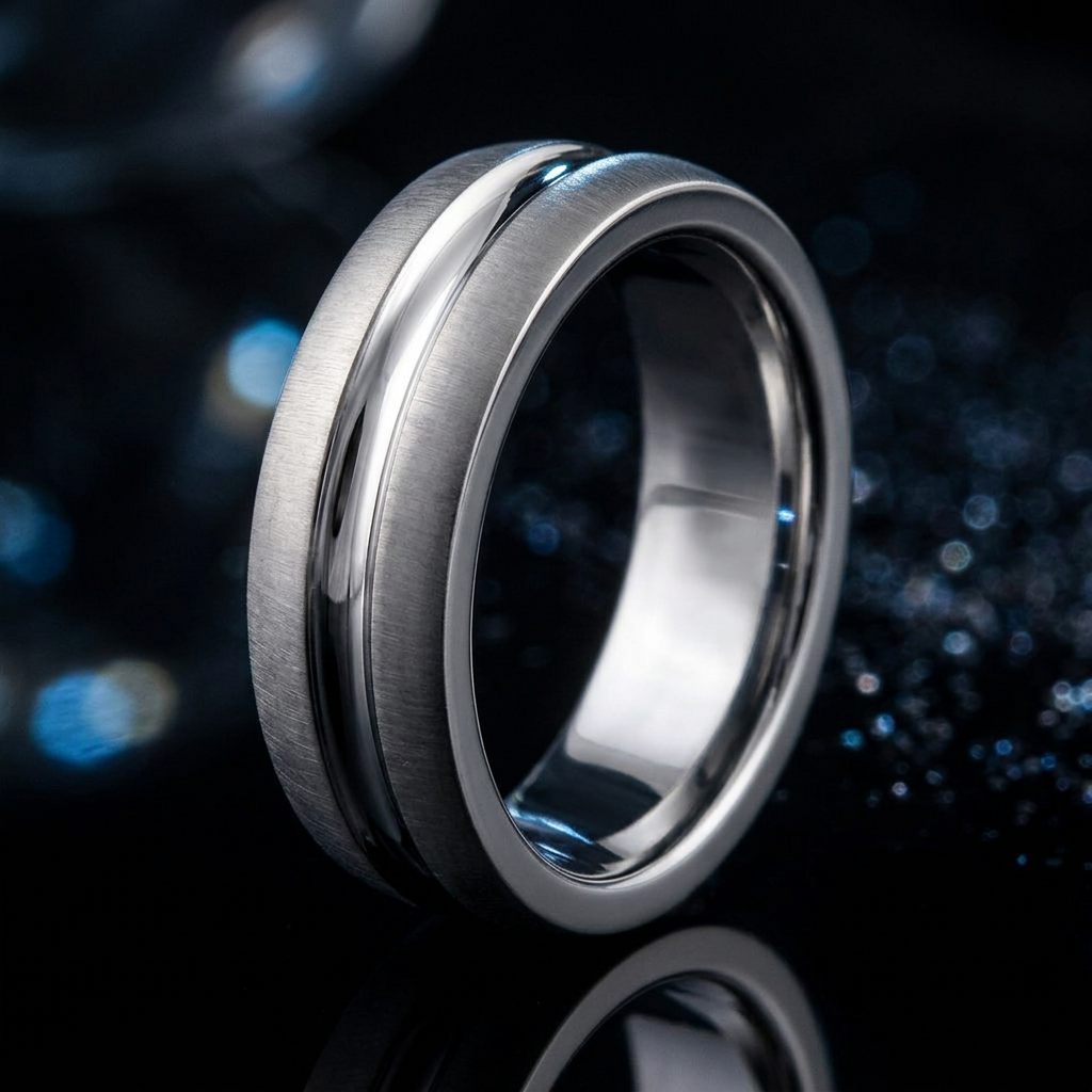 Stainless Steel 7mm Polished Domed Brushed Edge Comfort Fit Wedding Band for Men life4