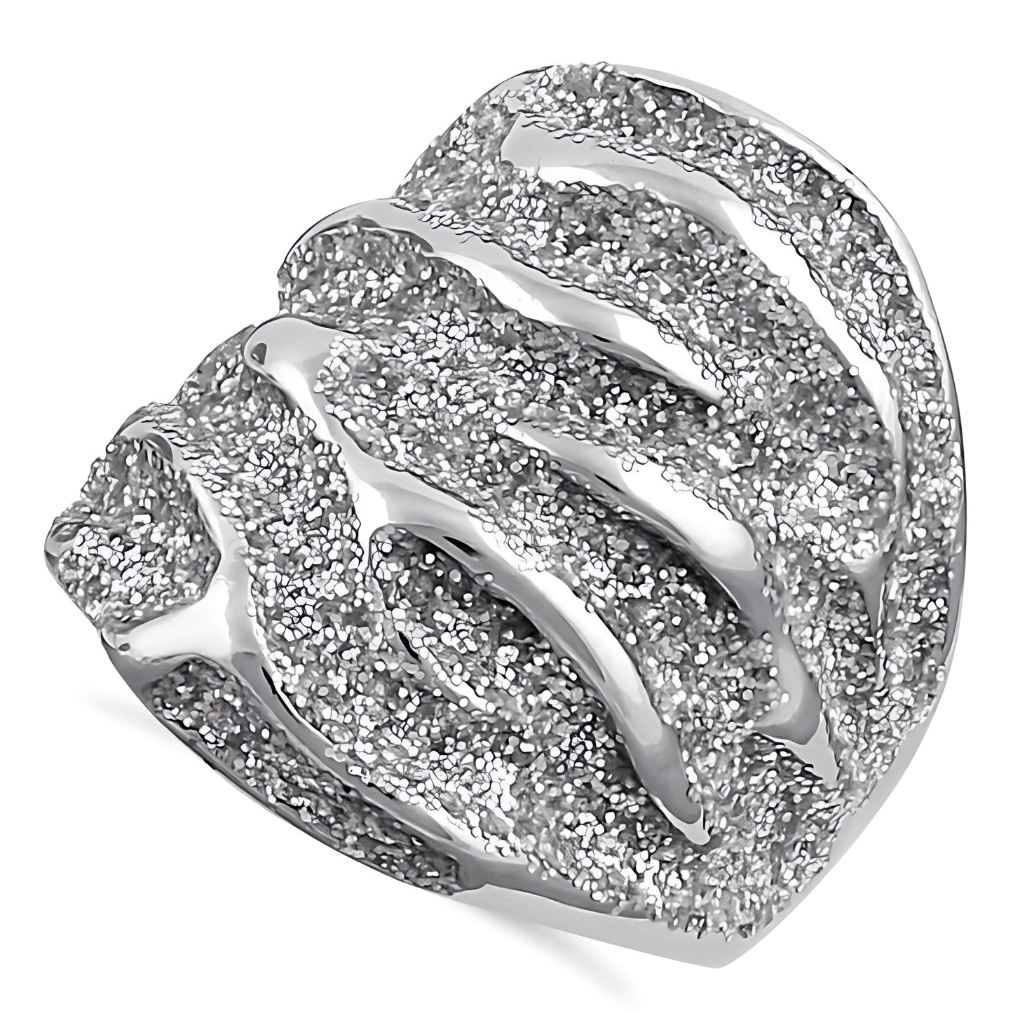 Stainless Steel Men's Stardust Accent Wedding Band Ring, Comfort Fit, Gift for Him