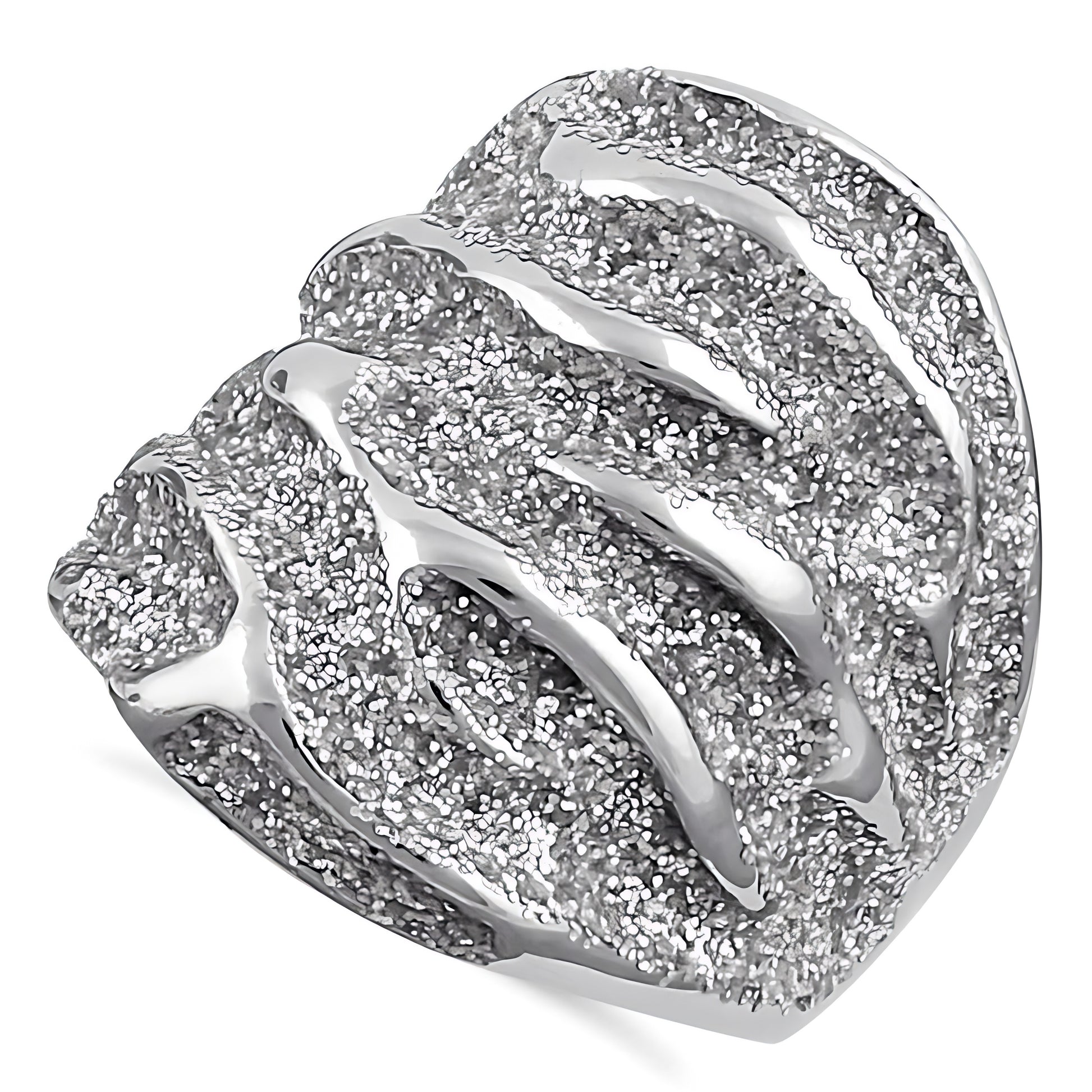 Stainless Steel Men's Stardust Accent Wedding Band Ring, Comfort Fit, Gift for Him