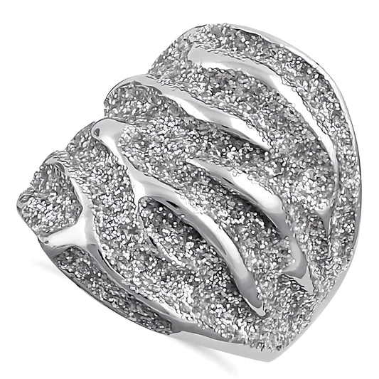 Stainless Steel Men's Stardust Accent Wedding Band Ring, Comfort Fit, Gift for Him