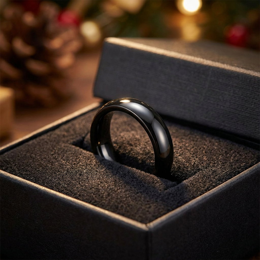 Stainless Steel 4mm Black High Polish Comfort Fit Band Ring for Men and Women life3