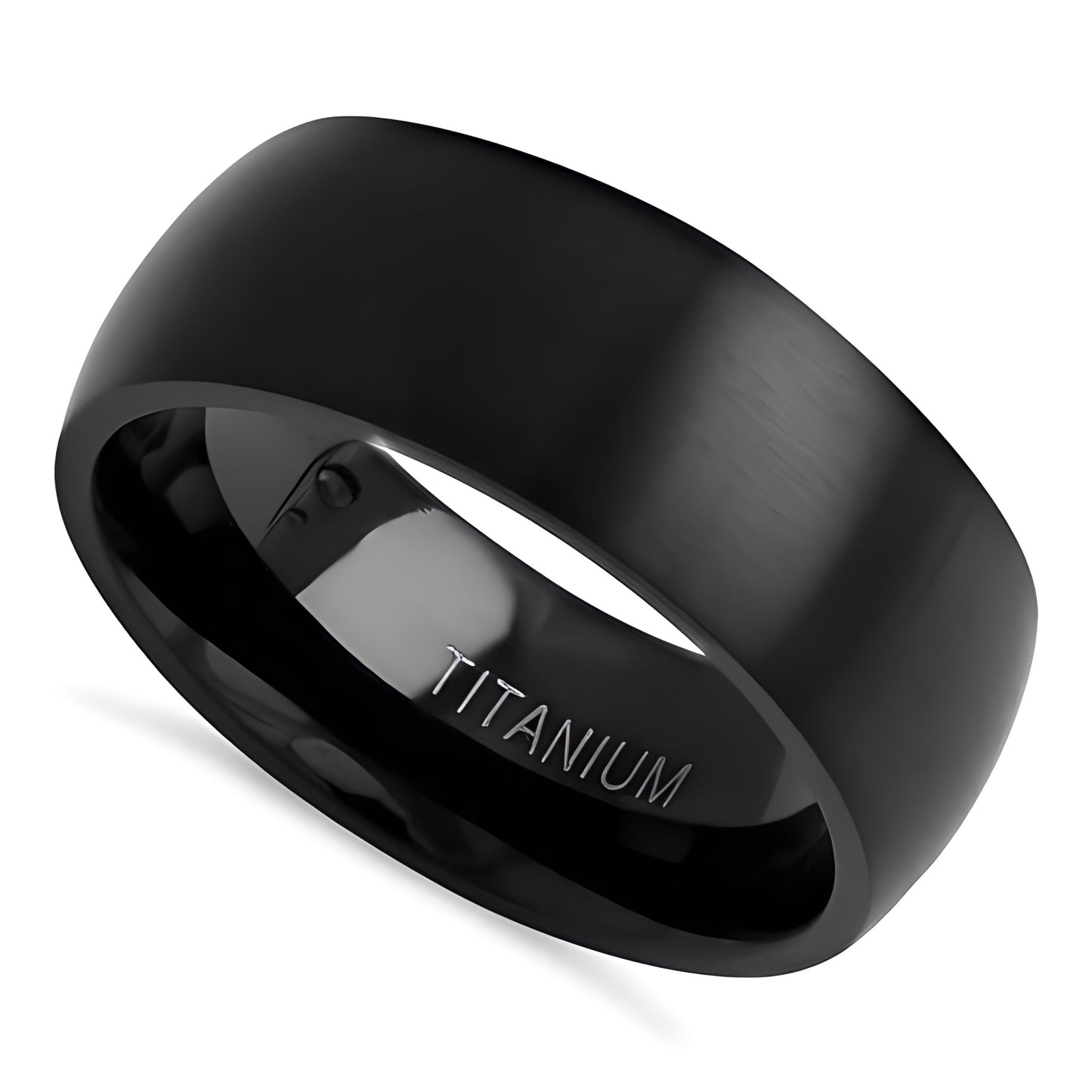 Titanium Men's 8mm Black Brushed Wedding Band Ring, Comfort Fit, Gift for Him