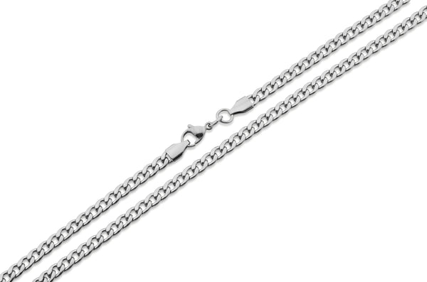 Stainless Steel Unisex Everyday Curb Chain Necklace - 4.5mm Width (Available Lengths 16" - 30")